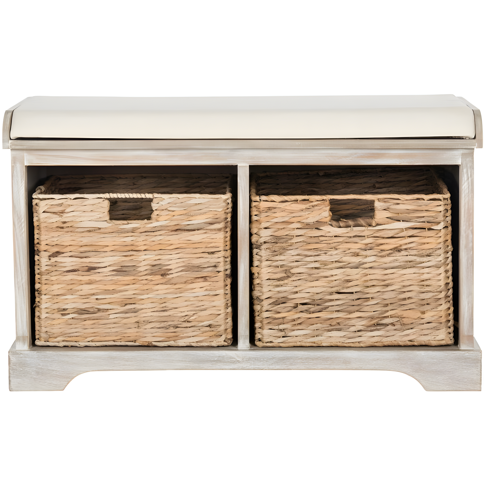 Freddy Wicker Storage Bench - AMH5736 - White Wash - Safavieh