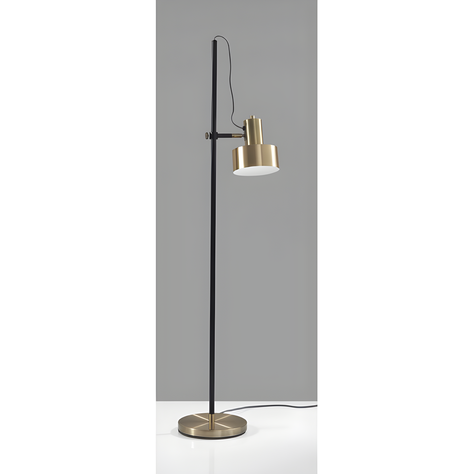 ZeaZu 56.5'' Matte Black LED Swing Arm Floor Lamp