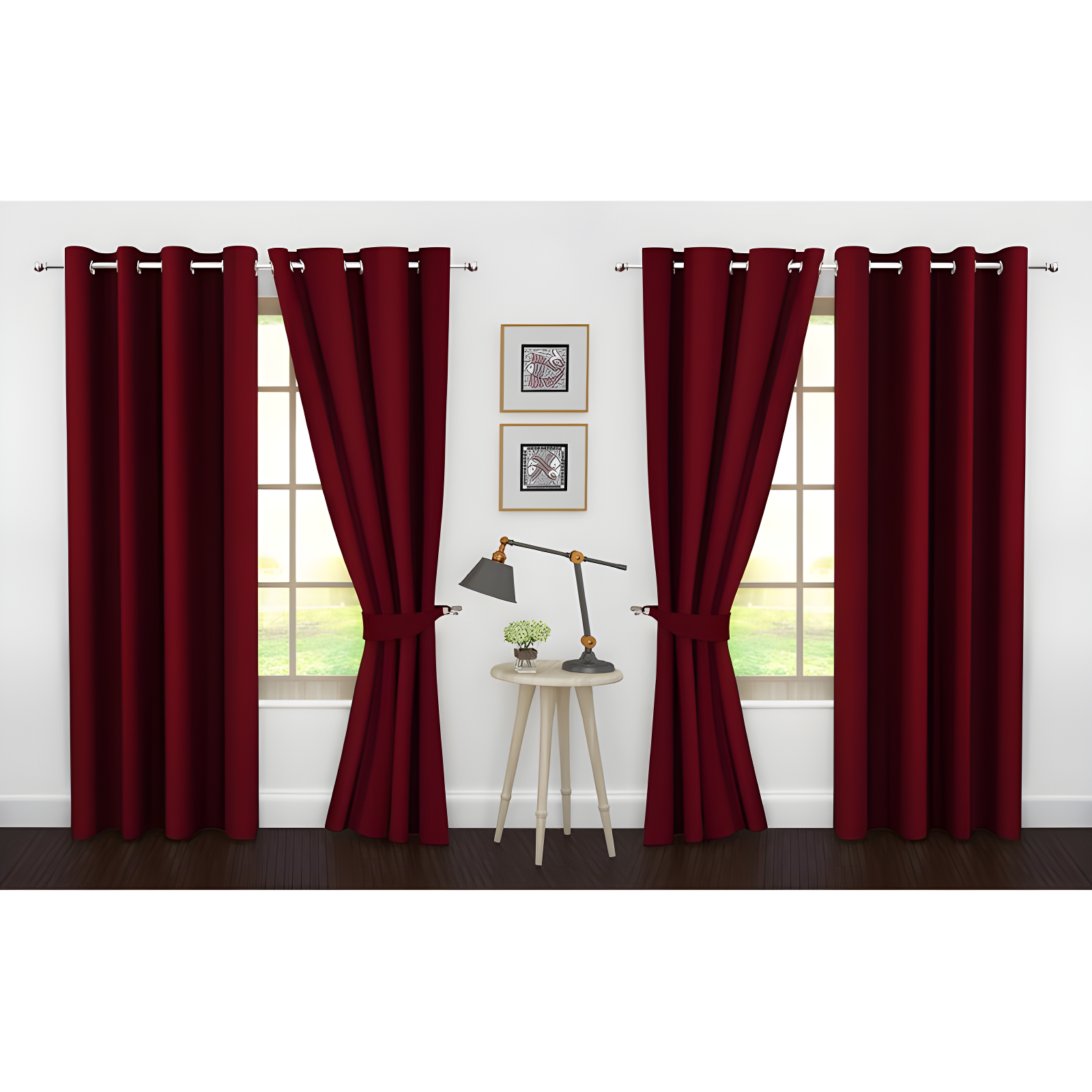 Ample Decor Polyester Blackout Curtain (Set of 4)