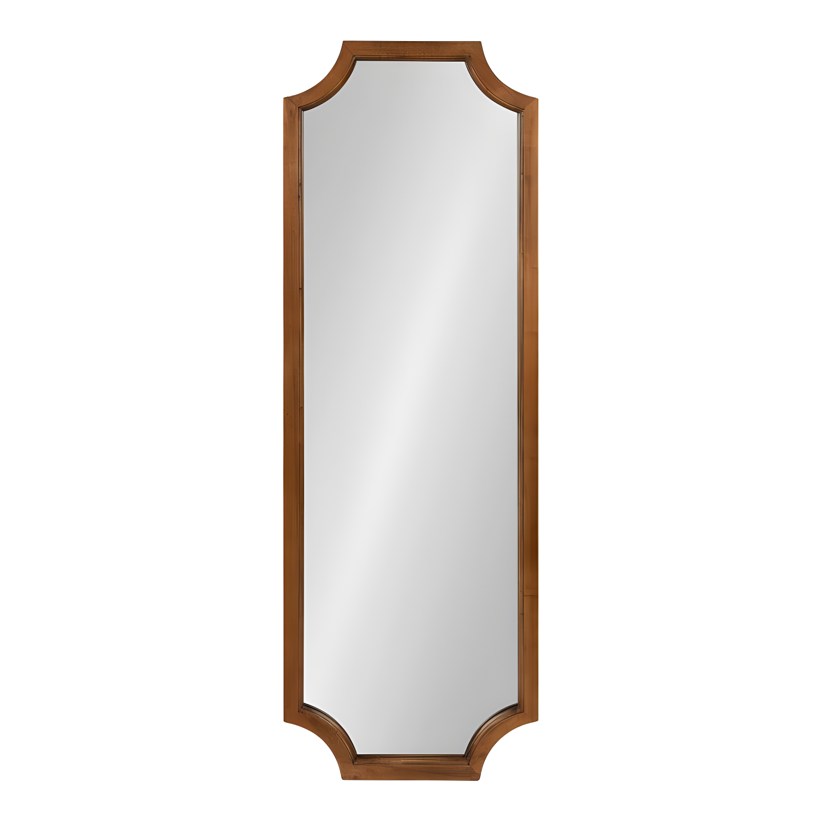 16" x 48" Hogan Framed Scallop Wall Mirror Rustic Brown - Kate & Laurel All Things Decor: Modern Style, No Assembly Required