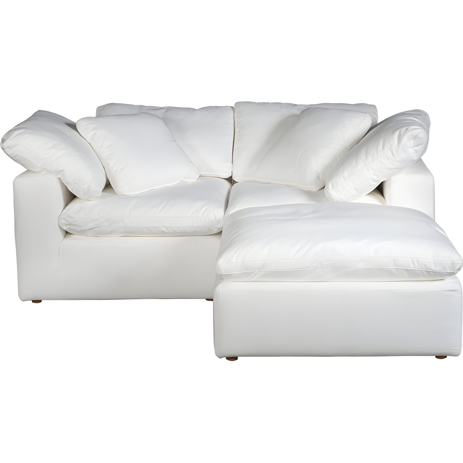 Chilton Nook 3-Piece White Microfiber Modular Sectional with Ottoman