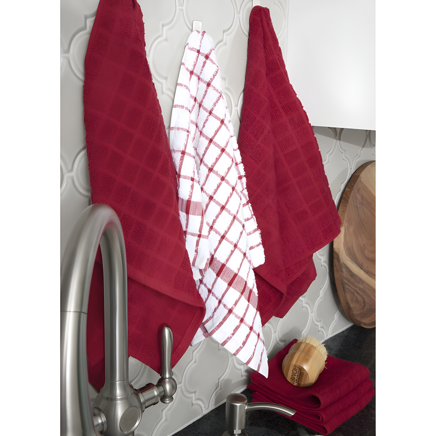 Cotton Plaid Kitchen Towel Linen Set