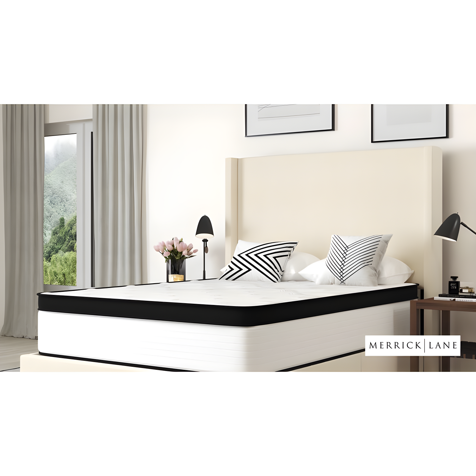 Merrick Lane 12 Inch Extra Firm Twin Hybrid Pocket Spring & CertiPUR-US Certified Foam Mattress in a Box