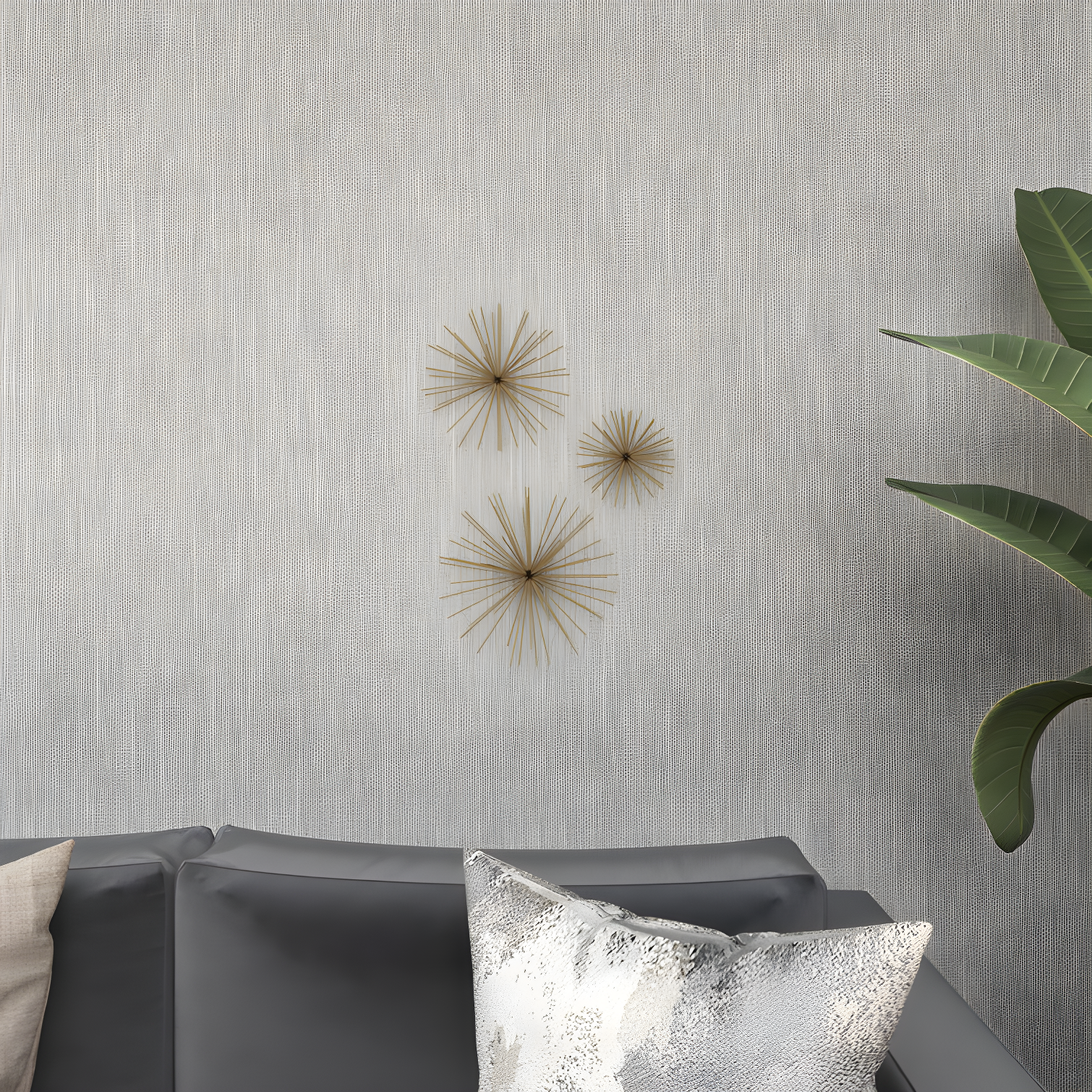 Metal 3D Long Spike Starburst Home Wall Decor Set