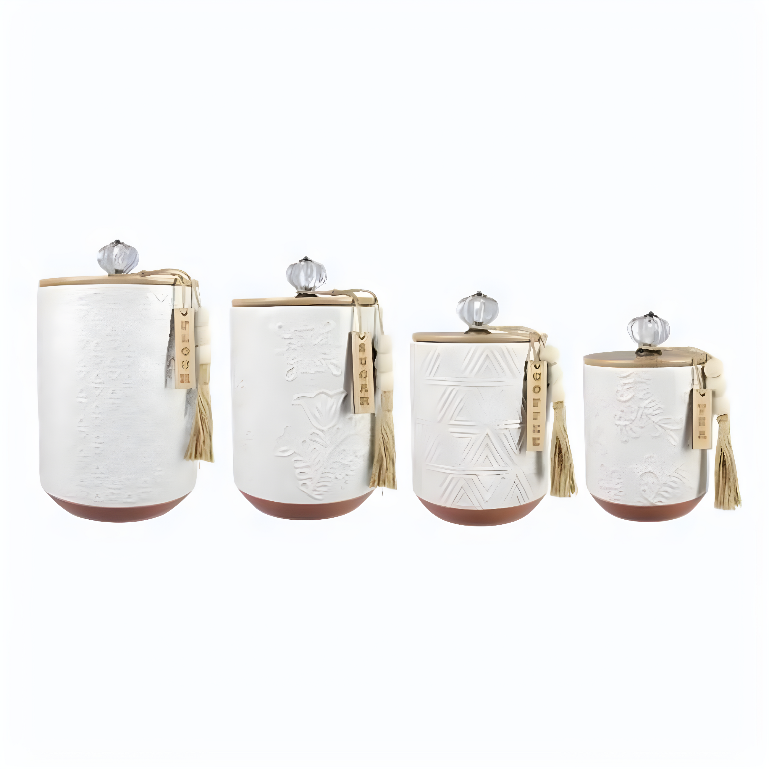 Love Happy Creations LLC Ceramic / Porcelain Jar - Set of 4 (Set of 4)