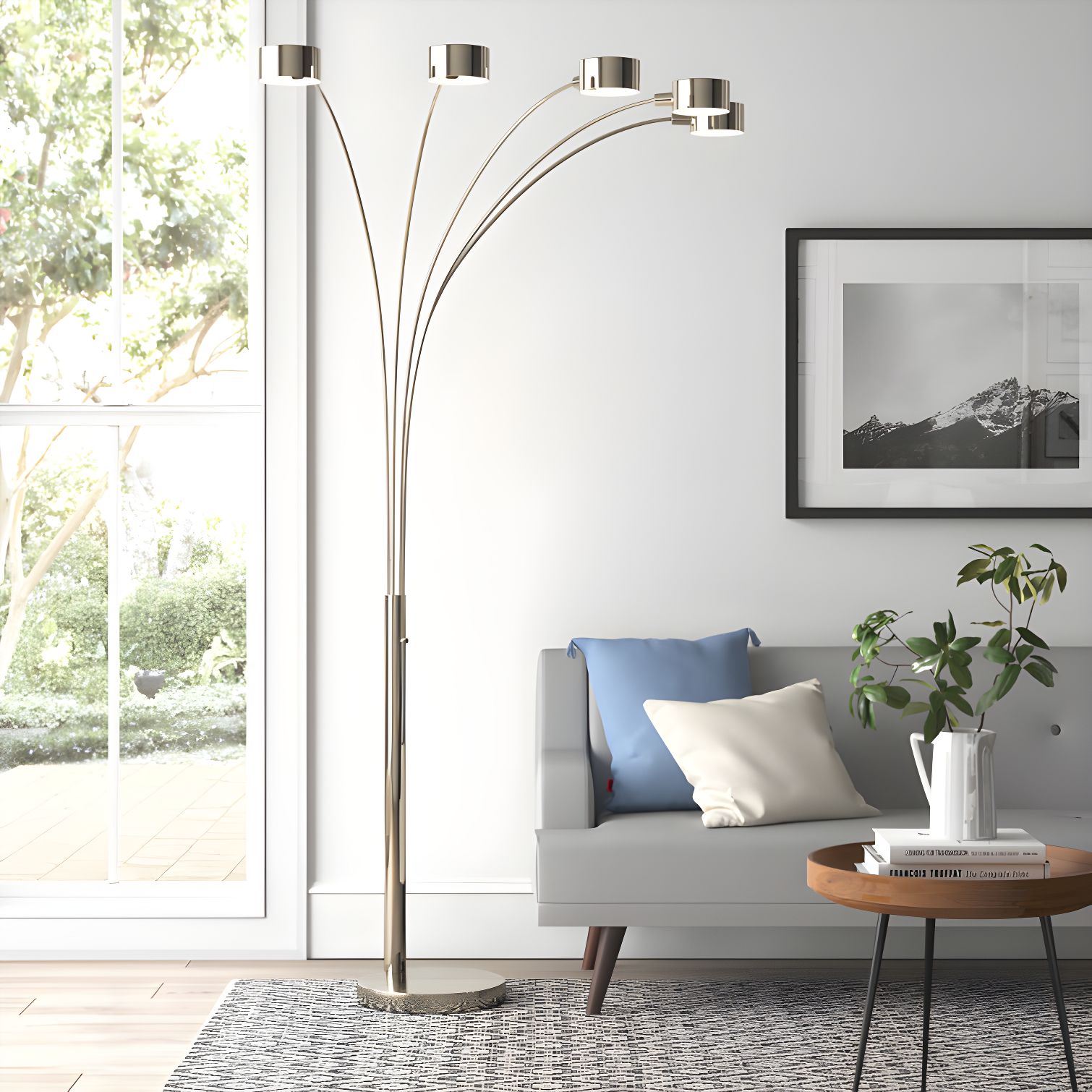 Wade Logan® Alisson 88'' Brushed Nickel Tree Floor Lamp