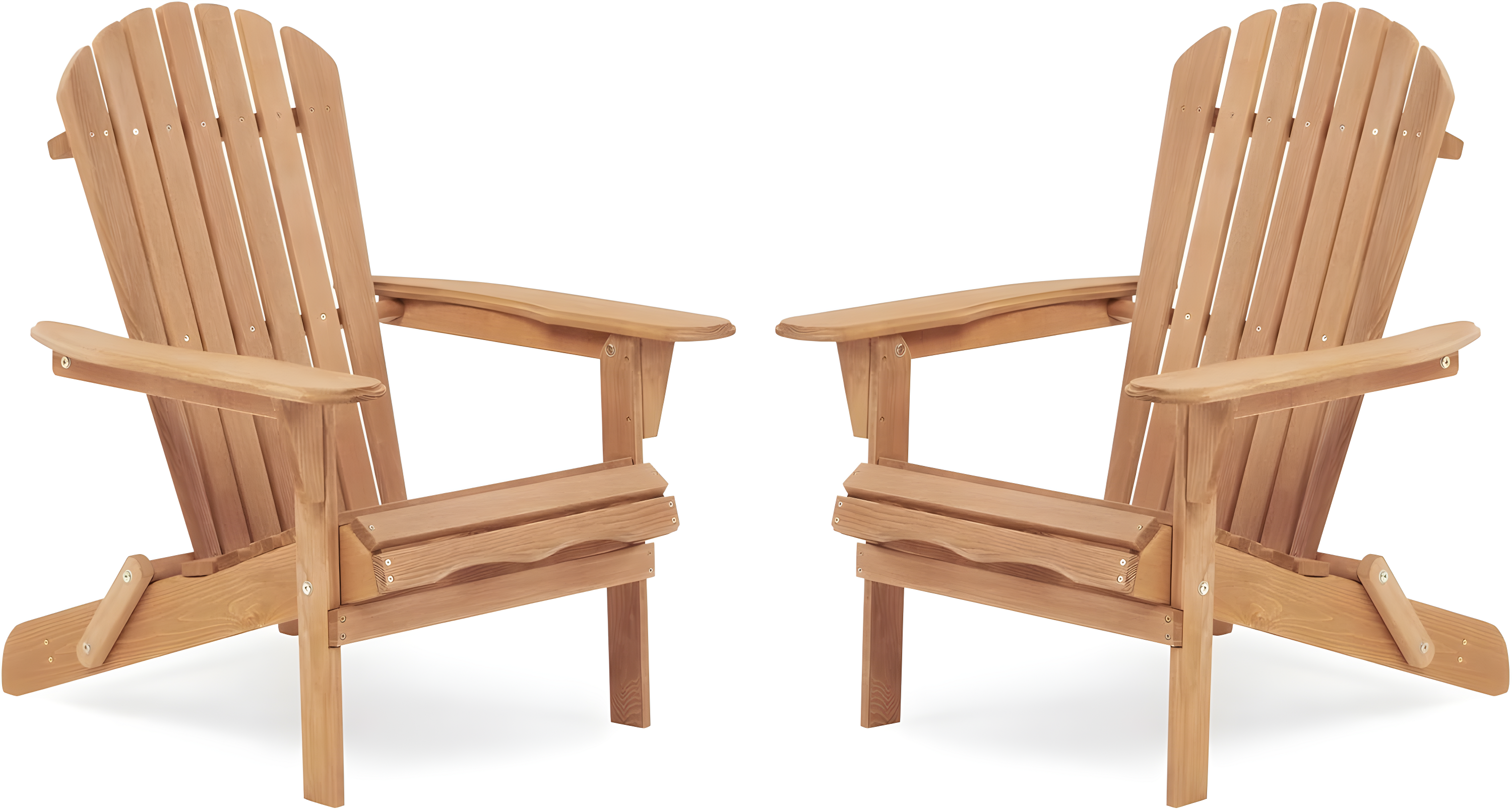 CLEARANCE! Wooden Outdoor Folding Adirondack Chair Set of 2 Wood Lounge Patio Chair for Garden,Garden, Lawn, Backyard, Deck, Pool Side, Fire Pit,Half Assembled,