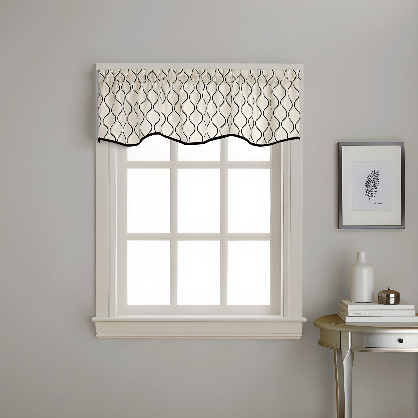 Curtainworks Bettie Geometric Tailored 58" Window Valance