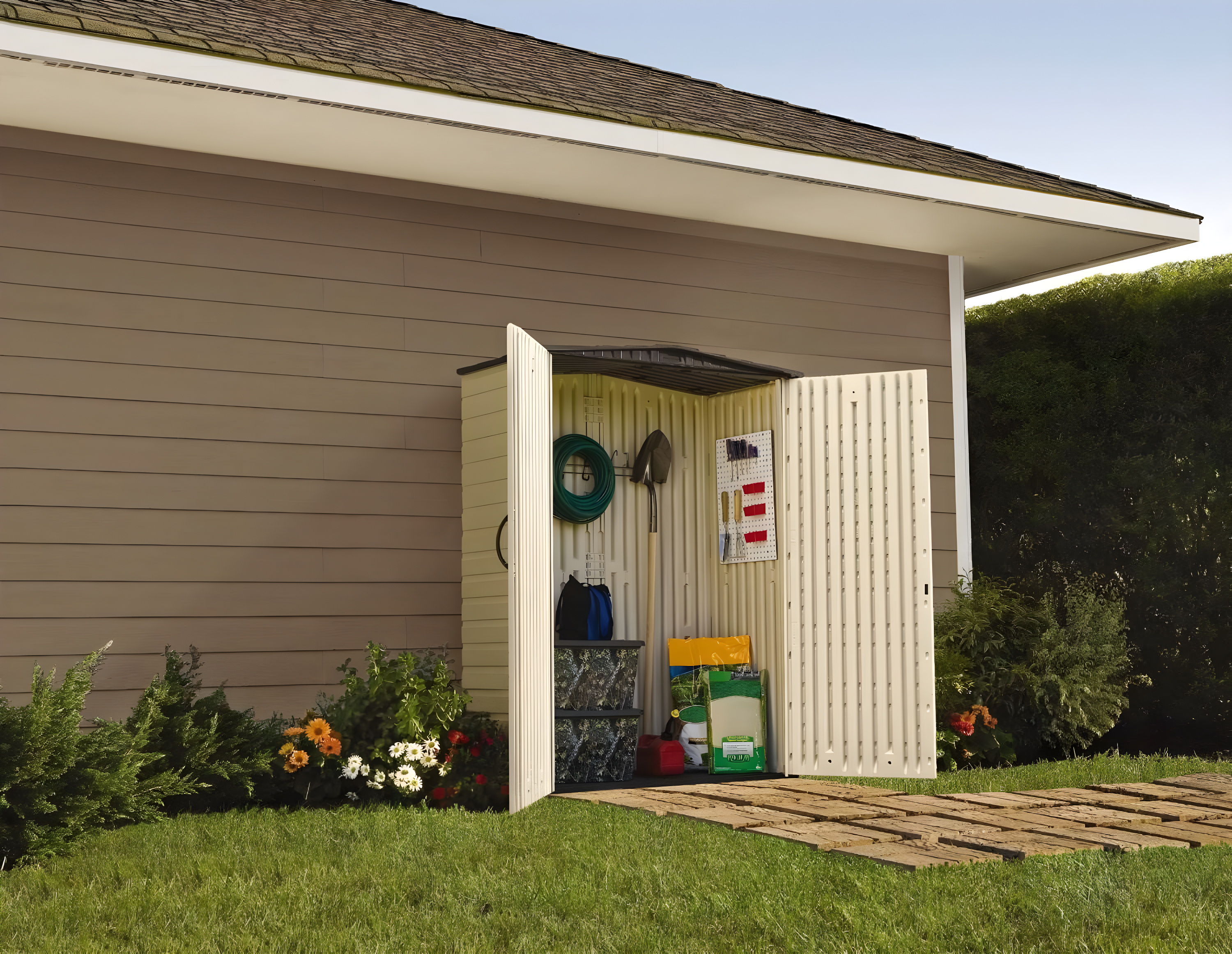 Rubbermaid 5 ft. x 2 ft. Vertical Shed - Small  78.5"L x 29.7"W x 14.4"H