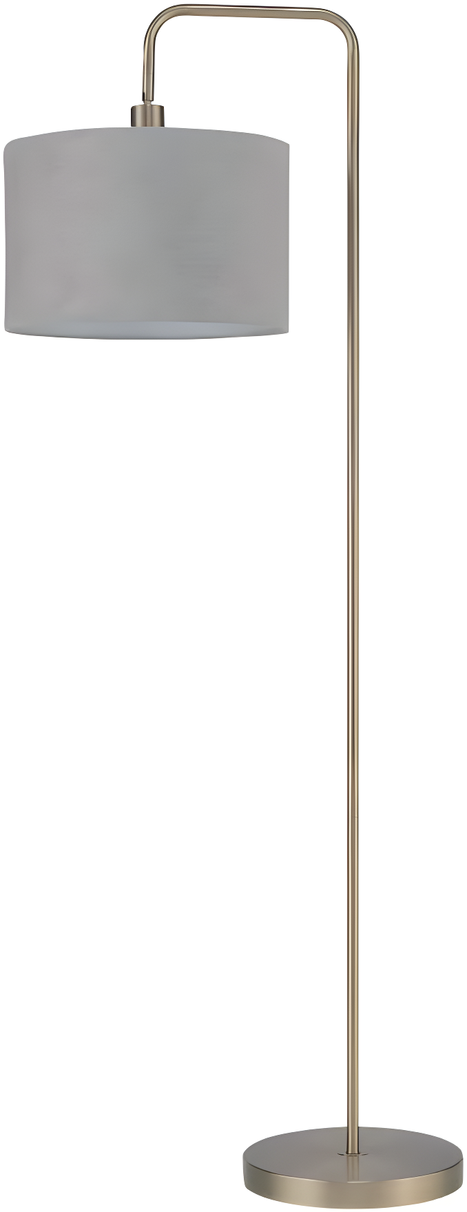 Globe Electric Barden 58" Brass Floor Lamp with Light Gray Velvet Shade, 67398