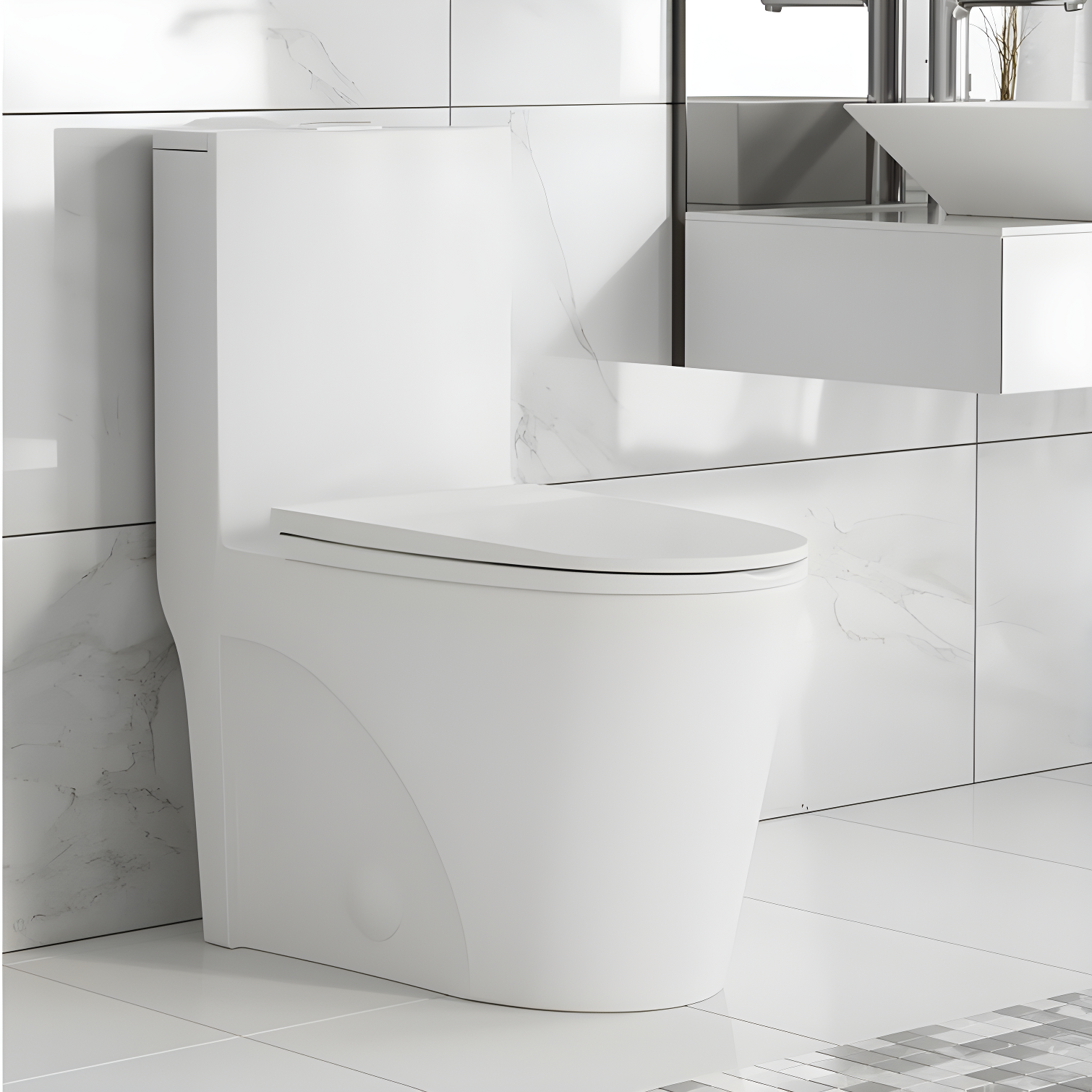 St. Tropez One Piece Elongated Toilet Dual Vortex Flush 1.6 GPF