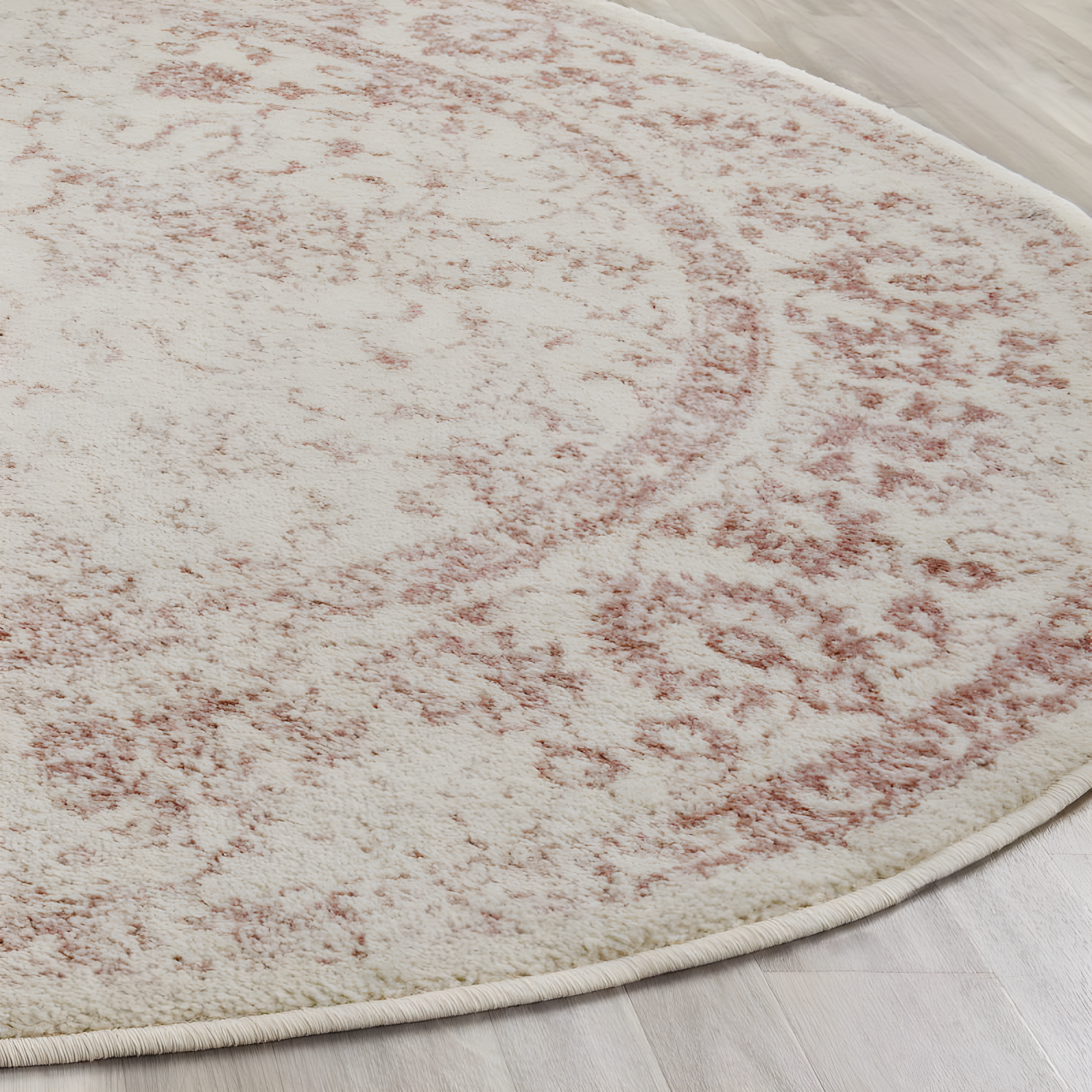 Adirondack ADR109 Machine Made Indoor Area Rug - Ivory/Rose - 6' Round - Safavieh