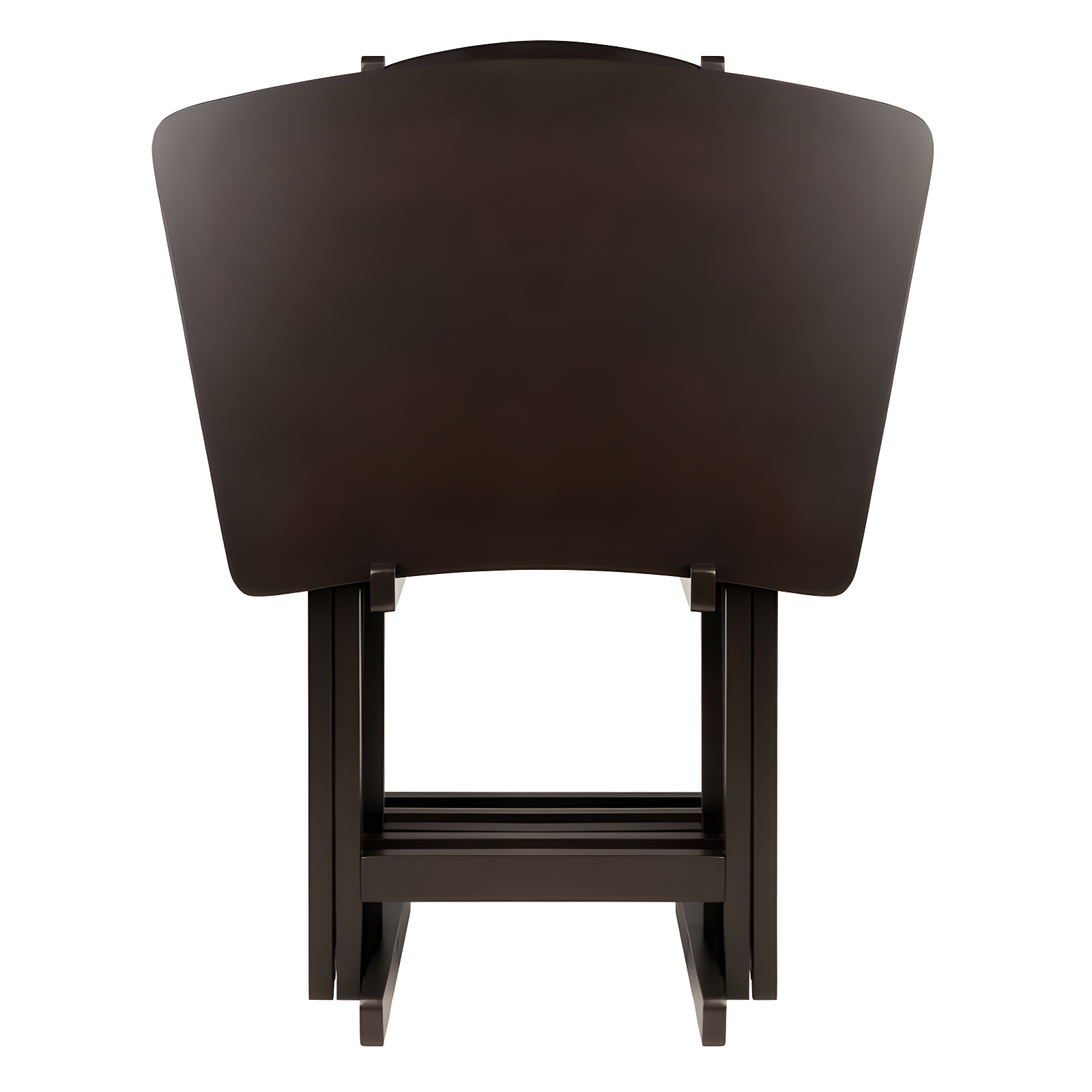 5pc Anila Fan Shape Snack Table Coffee - Winsome: Solid Wood Folding Tables, Beveled Edges, Storage Rack