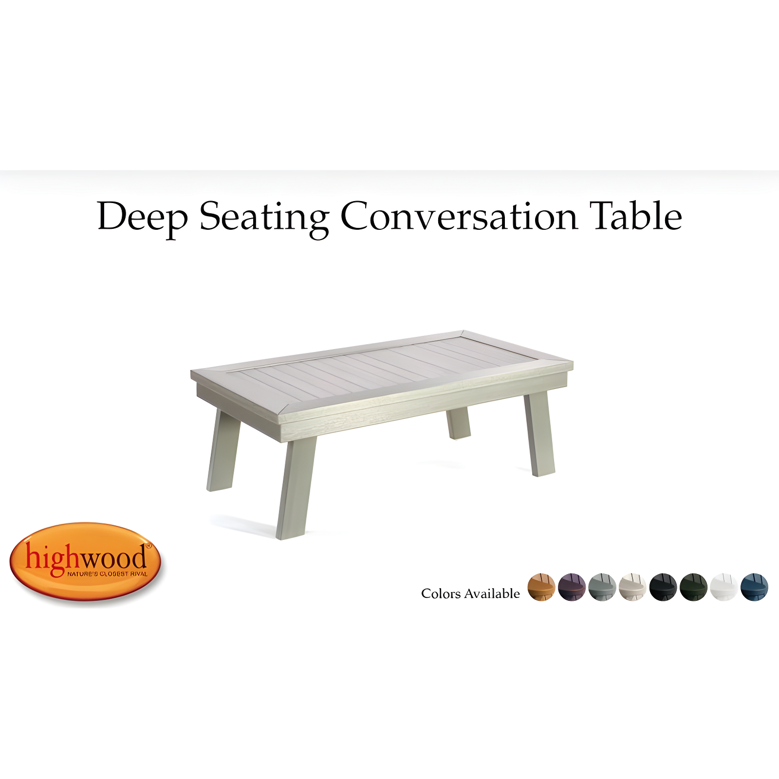 Adirondack Coffee Table Black - Highwood: Outdoor Poly Lumber, Stainless Steel Hardware, 12-Year Warranty