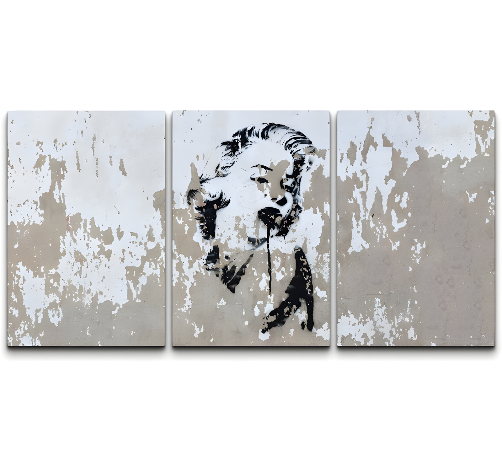 Pop Urban Street " Marilyn Monroe Stencil Triptych Graffiti & Street Art Cities Scenic Urban " 3 - Pieces