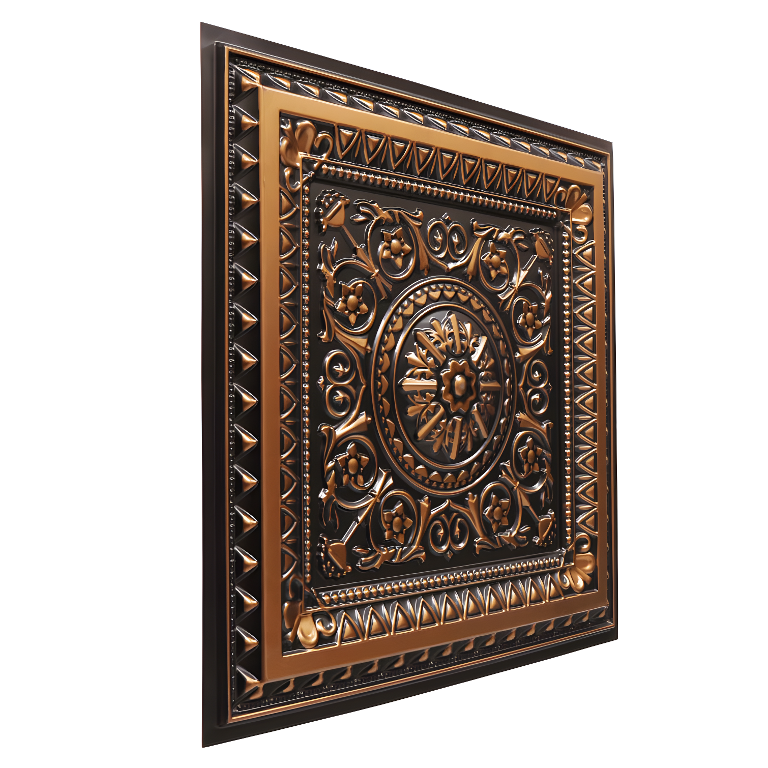 Marseille 24'' W Textured PVC Drop-In Ceiling Tile In Antique Gold