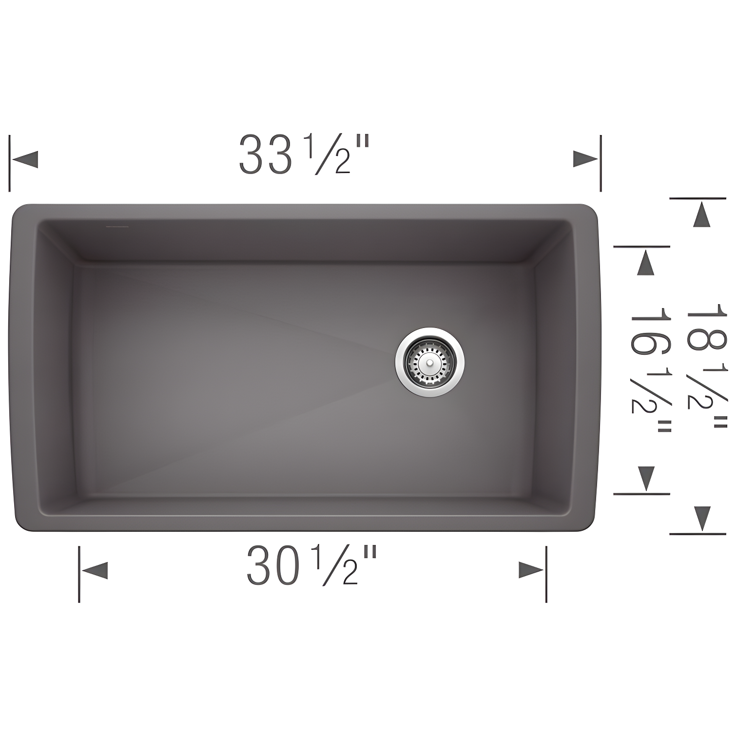 Diamond SILGRANIT 33" Super Single Undermount Kitchen Sink