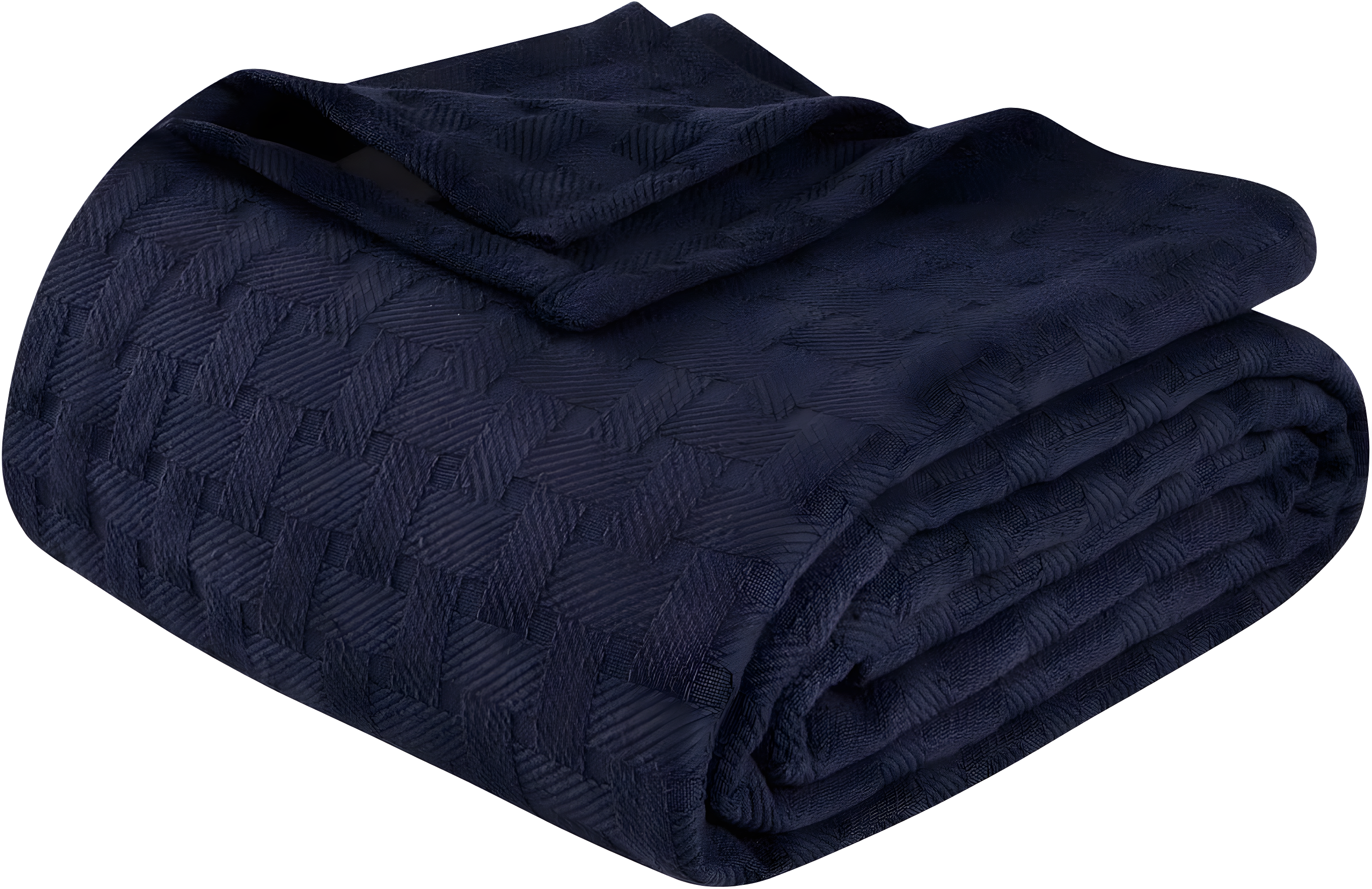 Superior Basketweave All-Season Cotton Blanket, Throw (Non-Standard), Navy Blue