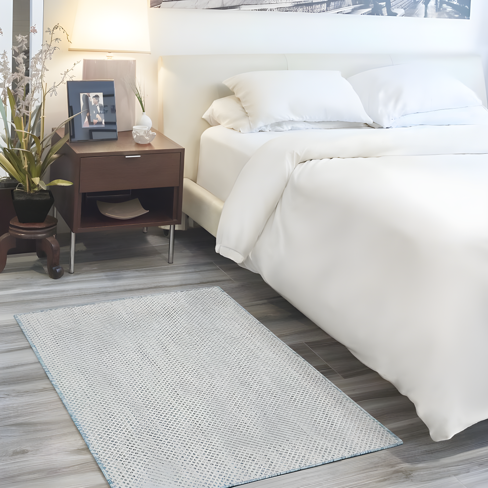 Nourison Courtyard COU01 Indoor/outdoor Area Rug - Ivory Aqua 3' x 5'