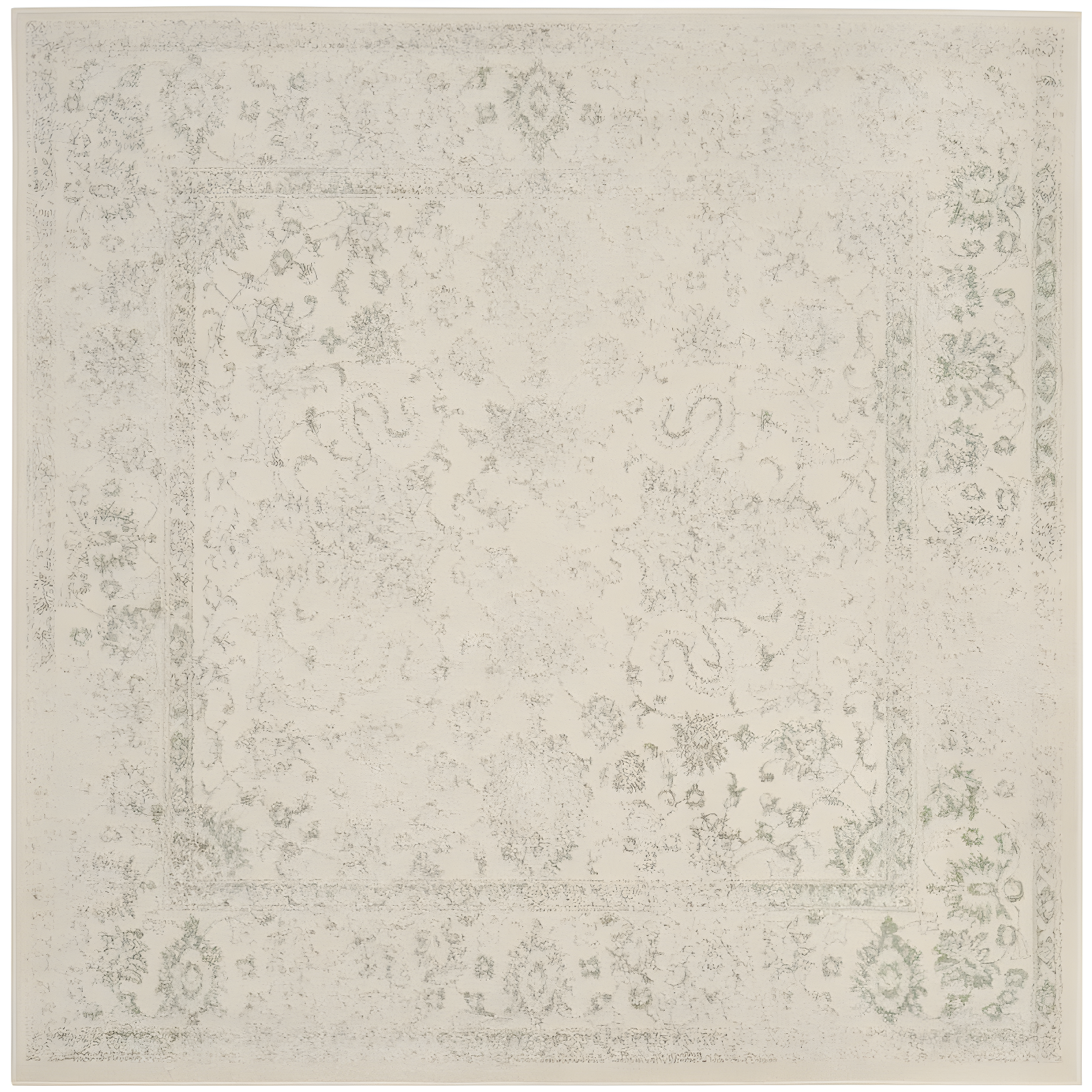 Adirondack ADR109 Machine Made Indoor Area Rug - Ivory/Sage - 6'x6' - Safavieh