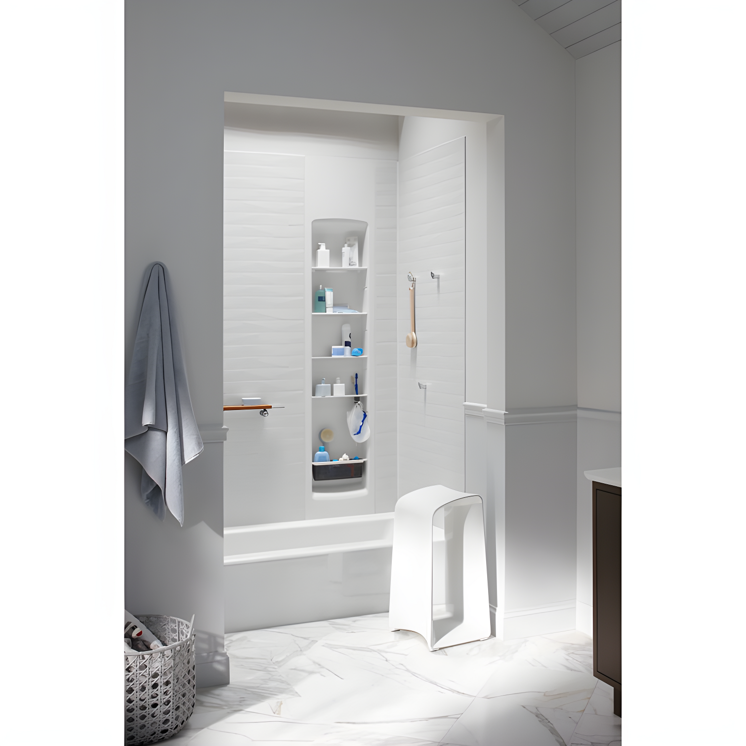 Bellwether® 60" x 30.25" Alcove Soaking Cast Iron Bathtub