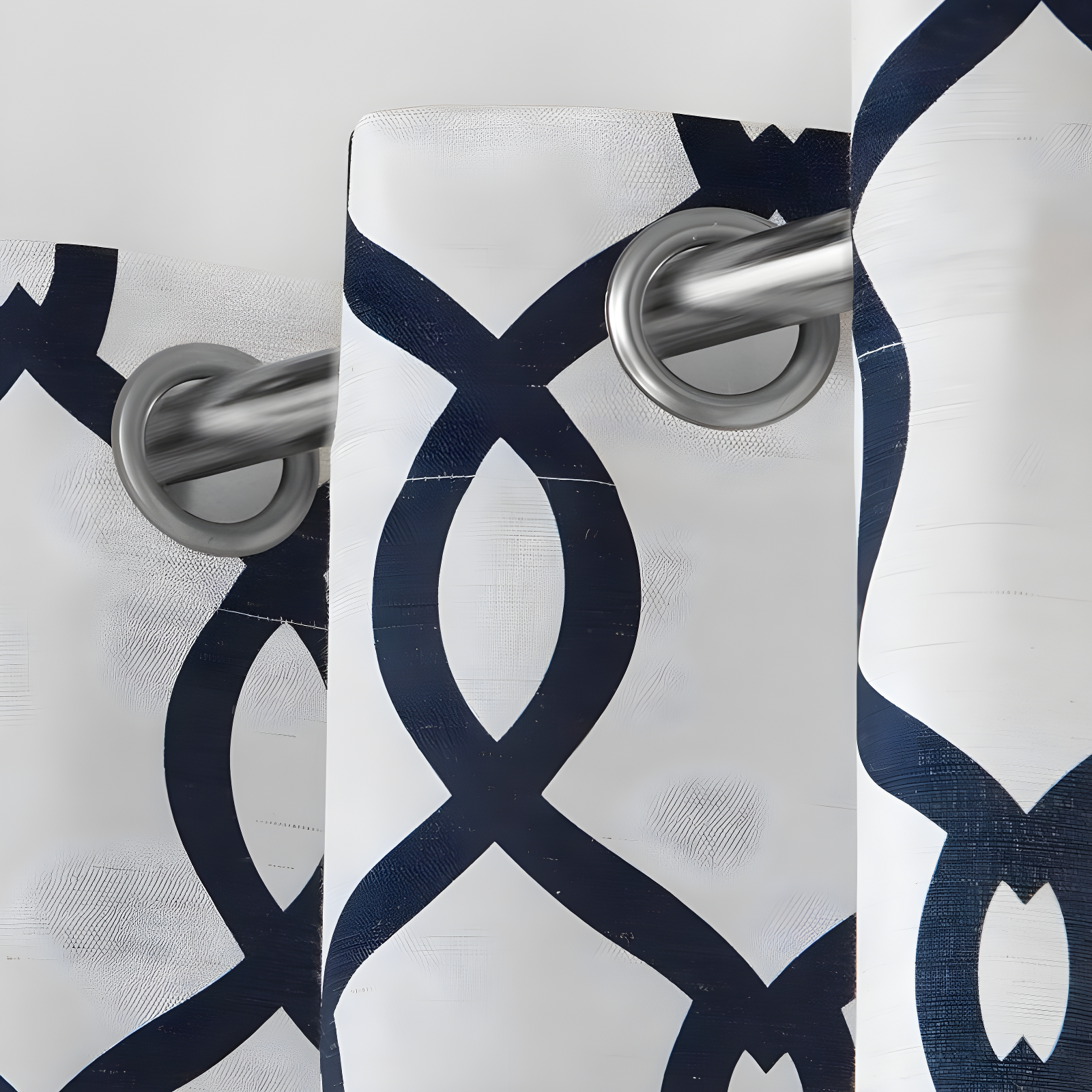 Set of 2 84"x54" Kochi Linen Blend Grommet Top Window Curtain Panel Indigo - Exclusive Home: Light Filtering Drapes