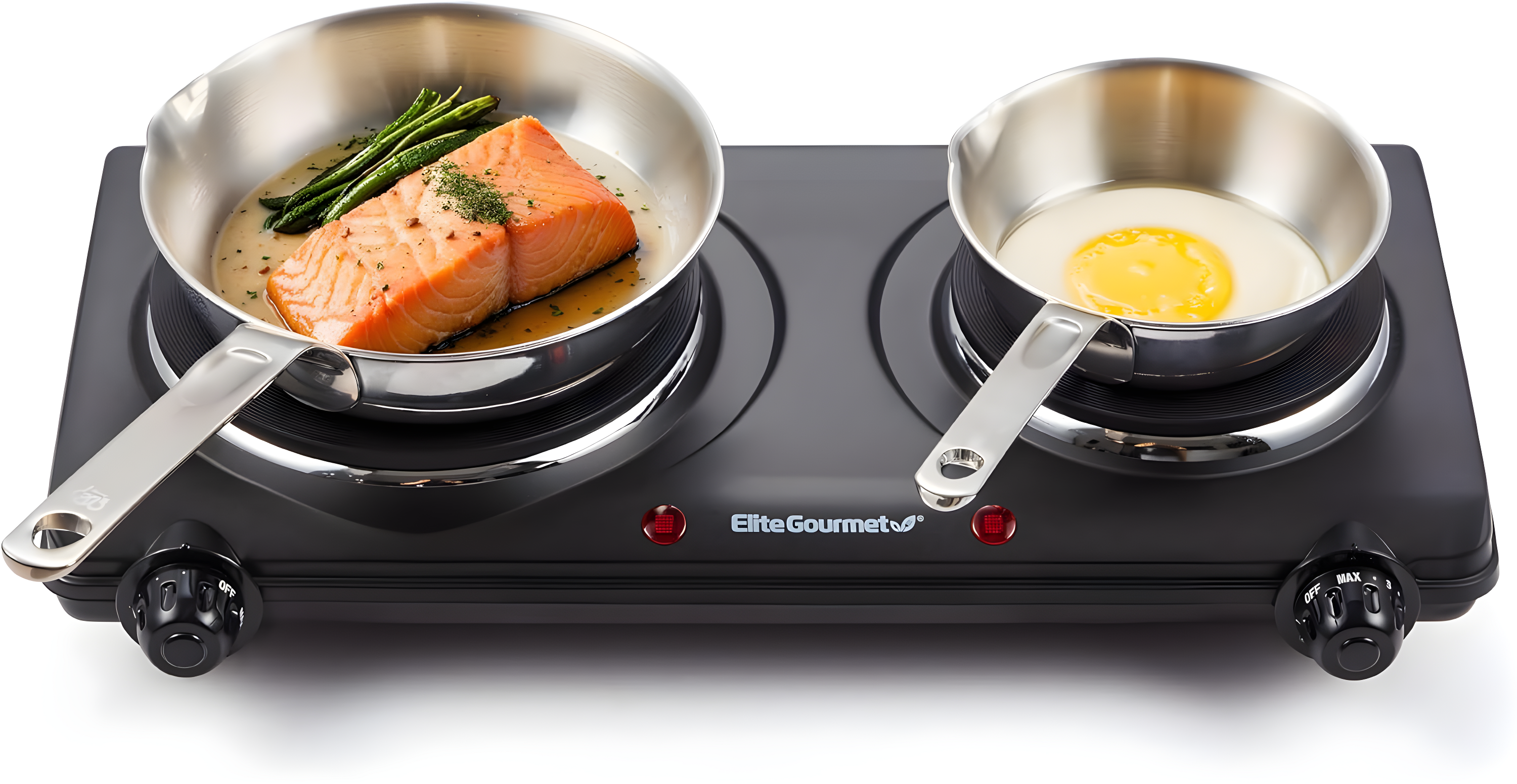 Elite Cuisine Electric Double Cast Burner Hot Plate EDB-302BF