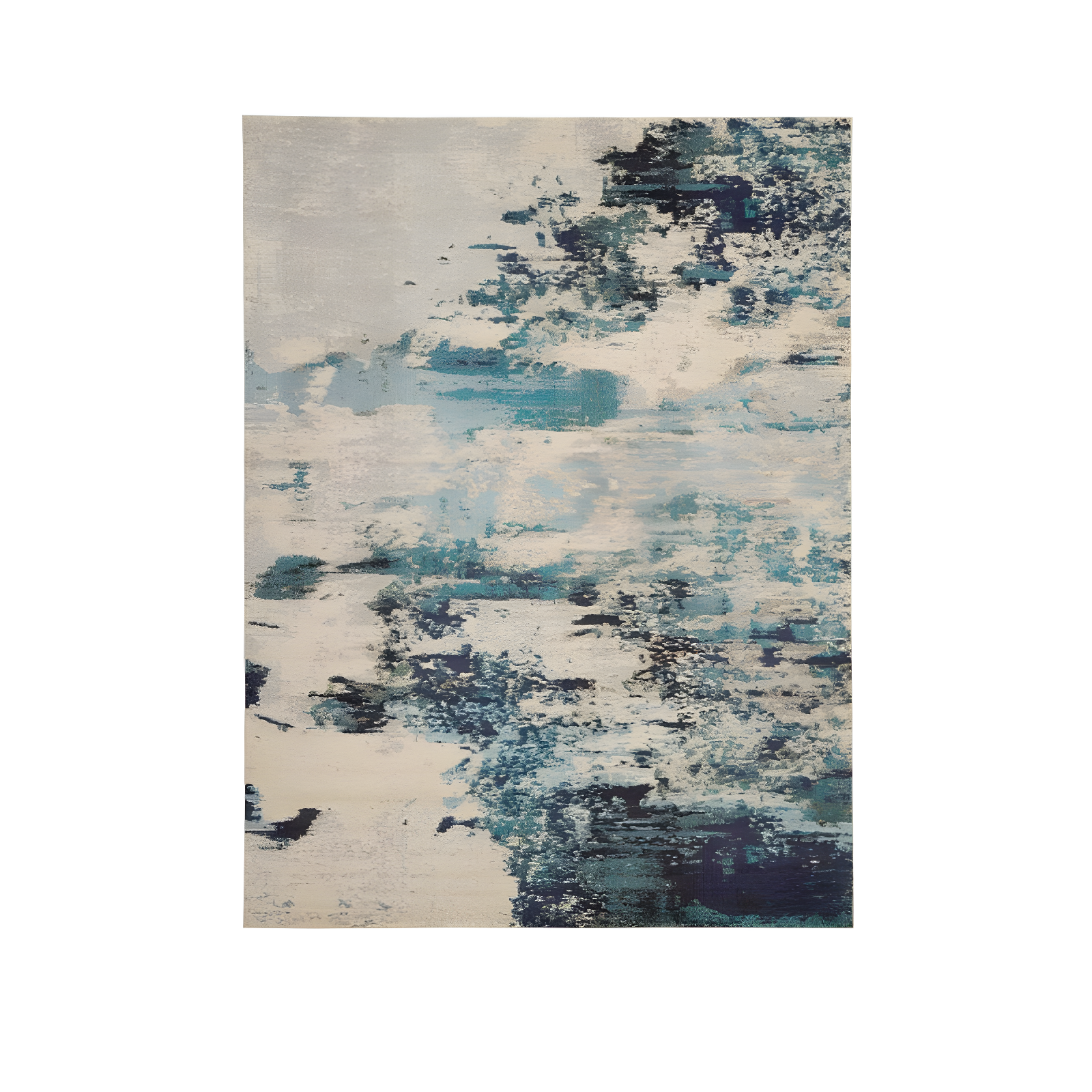 Nourison Celestial CES02 Indoor only Area Rug - Ivory/Teal Blue 9' x 12'