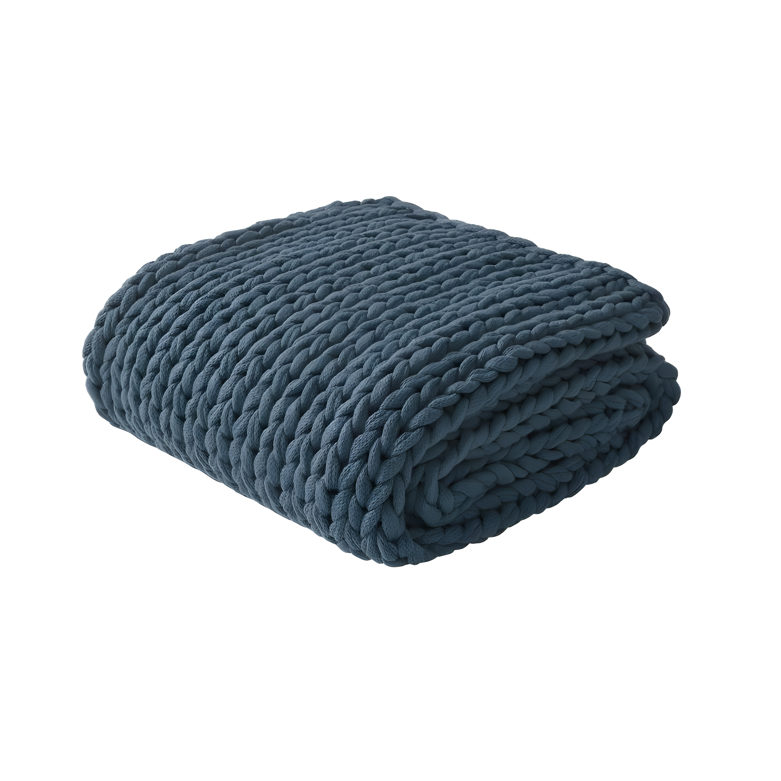50"x60" Chunky Double Knit Handmade Throw Blanket Indigo - Madison Park
