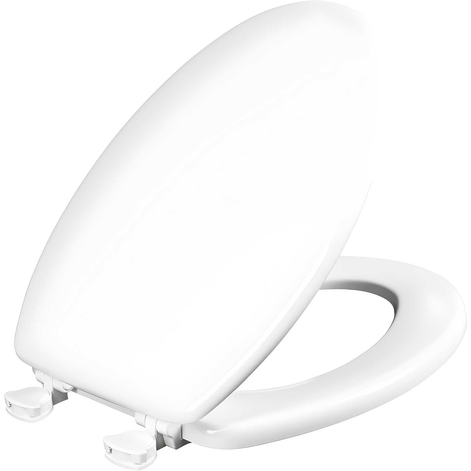 Mayfair Westport 1844EC Wood Toilet Seat with Easy Clean & Change Hinges, Elongated, White