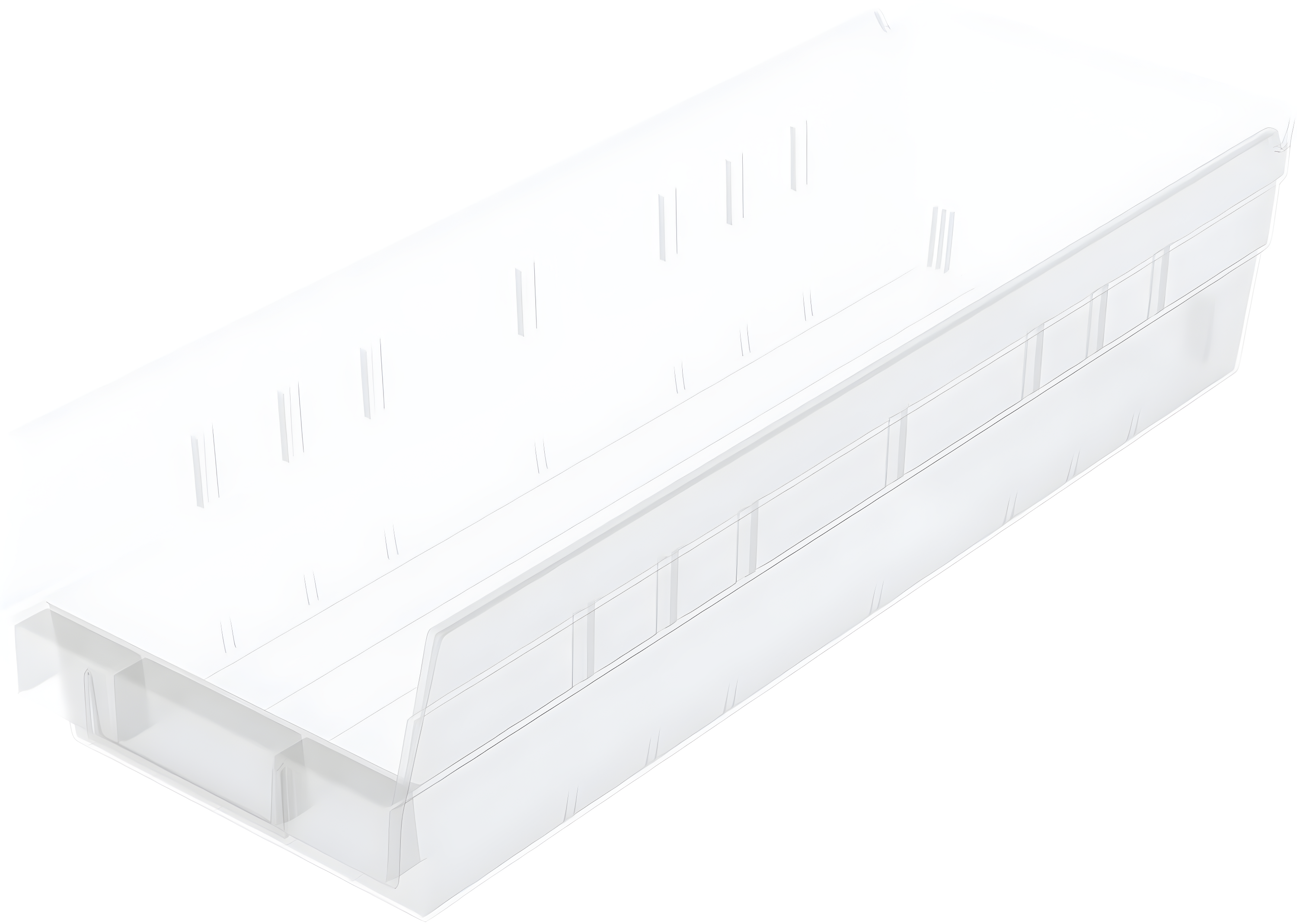 Clear Plastic Storage Bin with Molded Label Area, 18-Inch