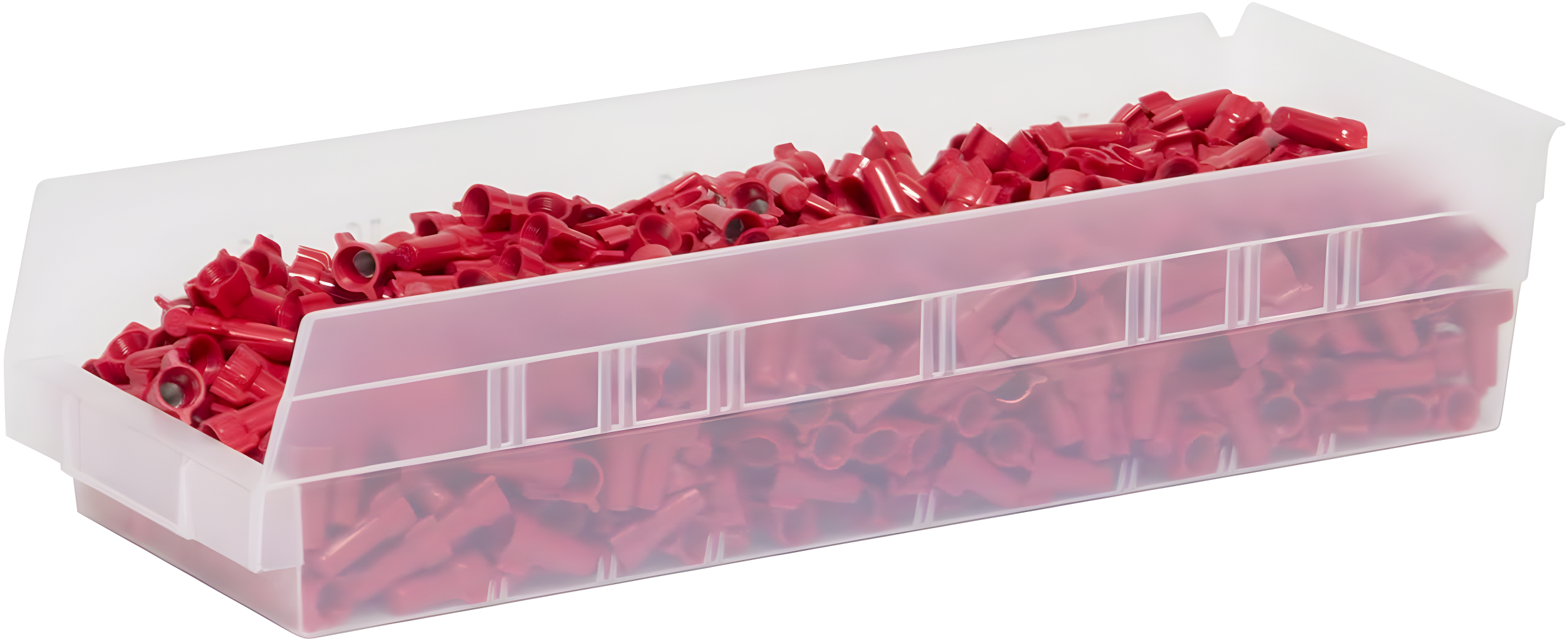 Clear Plastic Storage Bin with Molded Label Area, 18-Inch