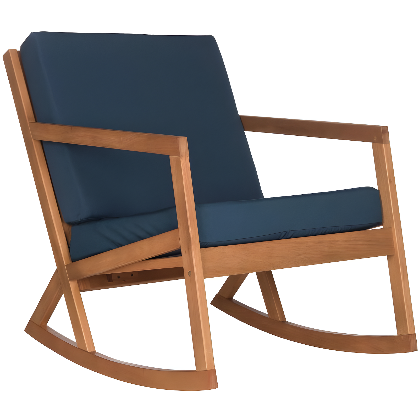 Vernon Rocking Chair Indoor/Outdoor - PAT7013 - Natural/Navy - Safavieh