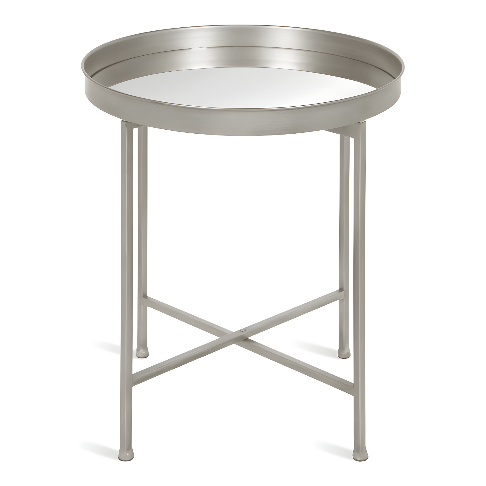 Kate and Laurel Celia Round Metal Side Table, 18.25x18.25x22, Silver