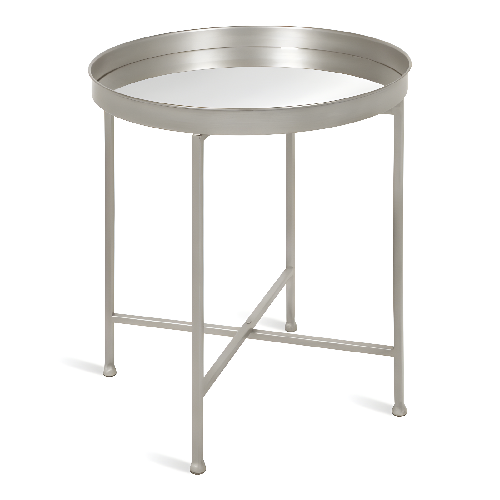 Kate and Laurel Celia Round Metal Side Table, 18.25x18.25x22, Silver