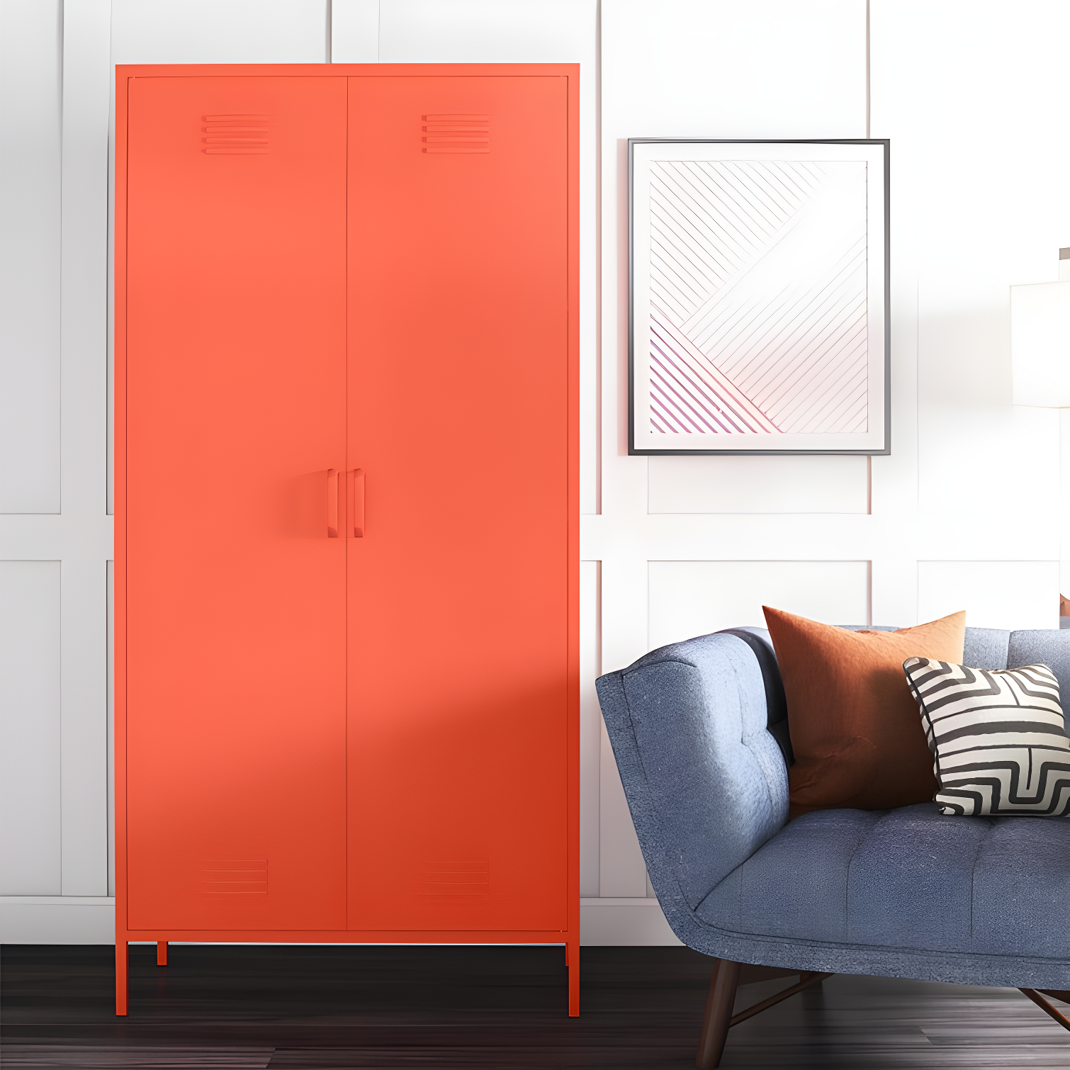 Cache 2 Door Tall Metal Locker Style Storage Cabinet