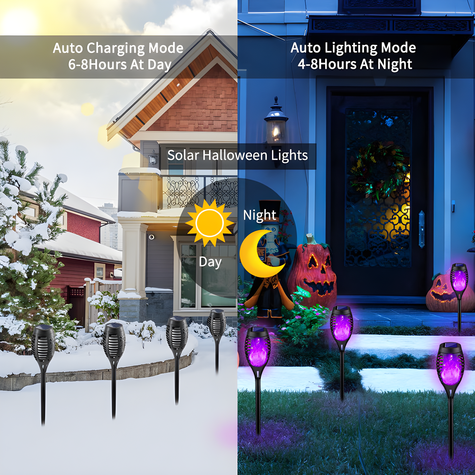 The Holiday Aisle® 8 Pack Halloween Decorations Outdoor, Halloween Solar Lights for Halloween Decor