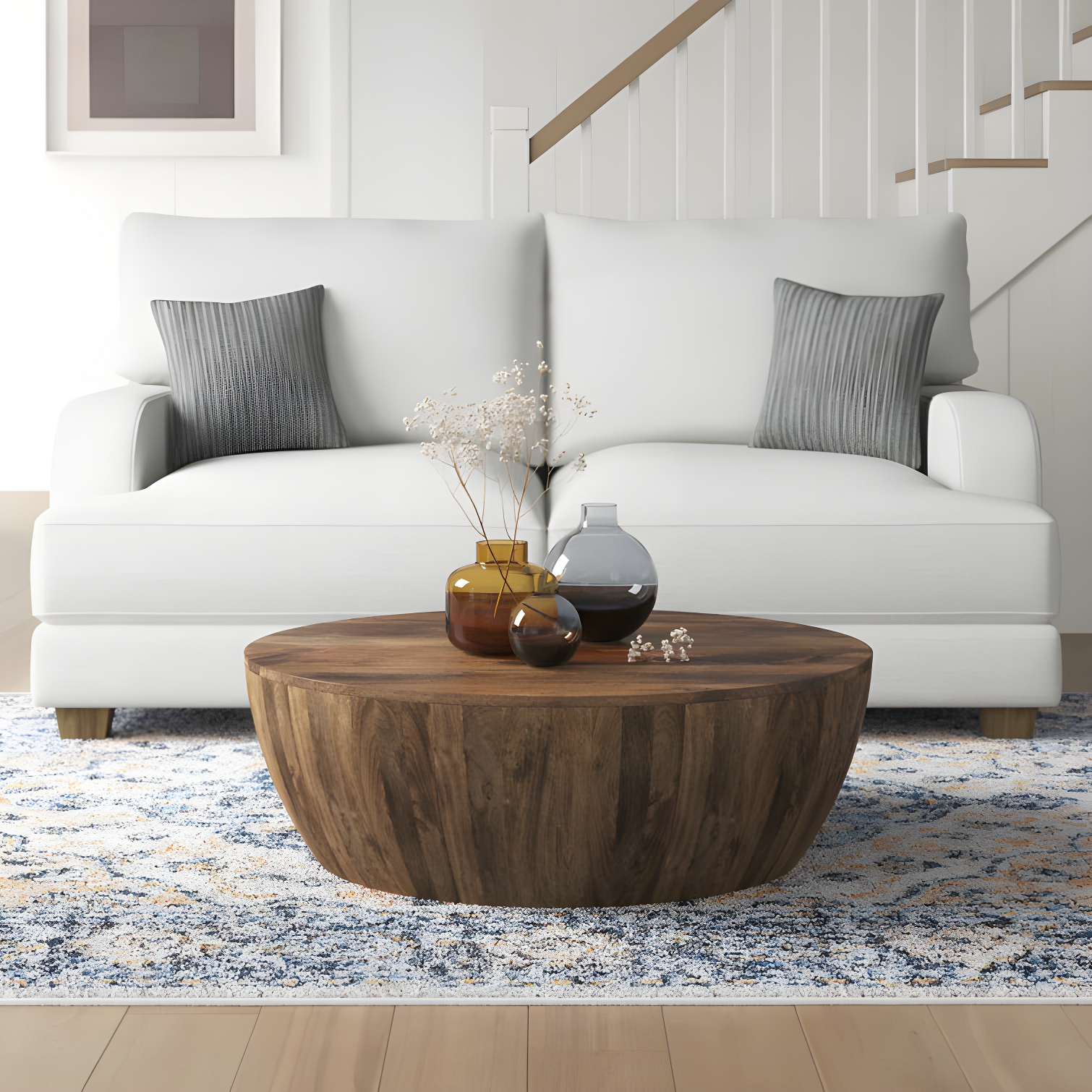 Vivenne Mango Wood Drum Coffee Table