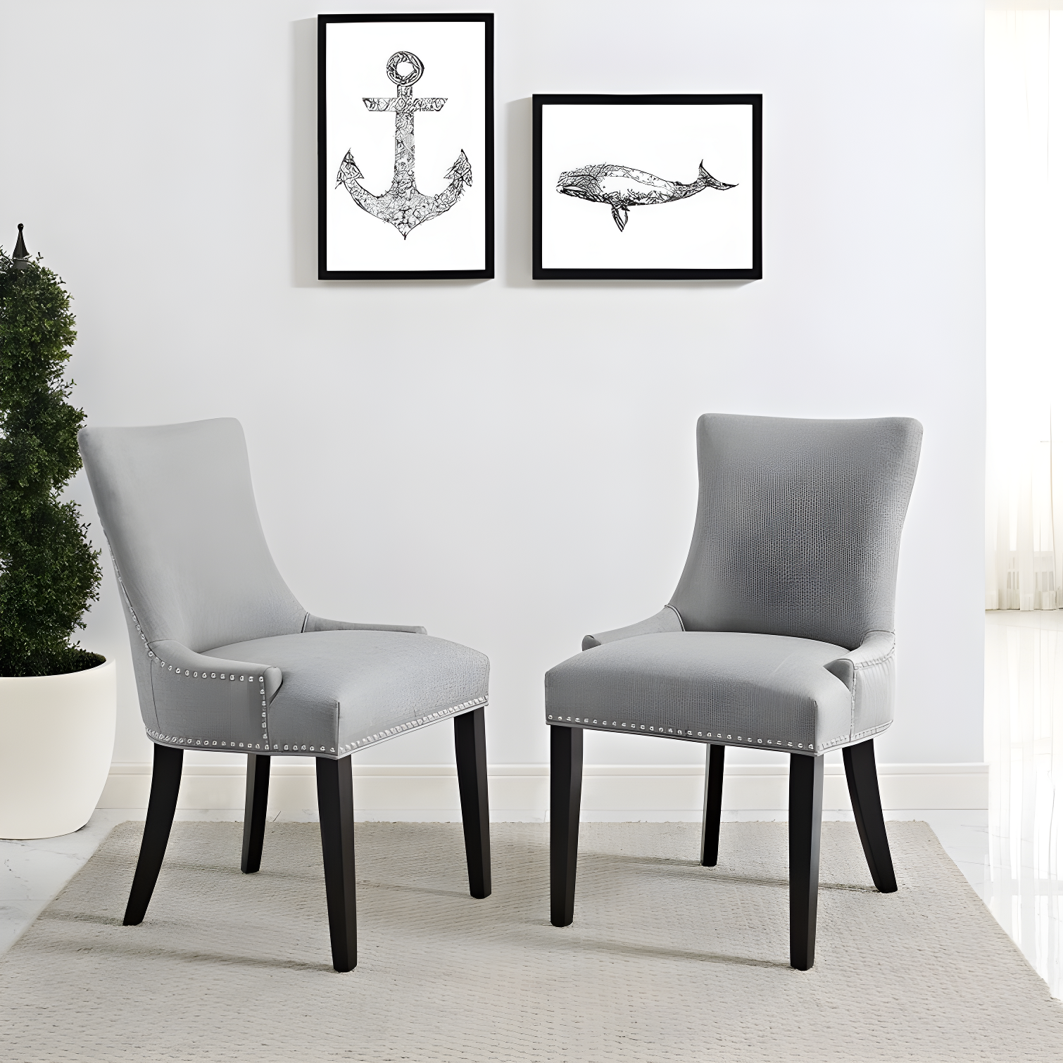 Modway Porch & Den Helen Fabric Upholstered Dining Chair (Single Chair)