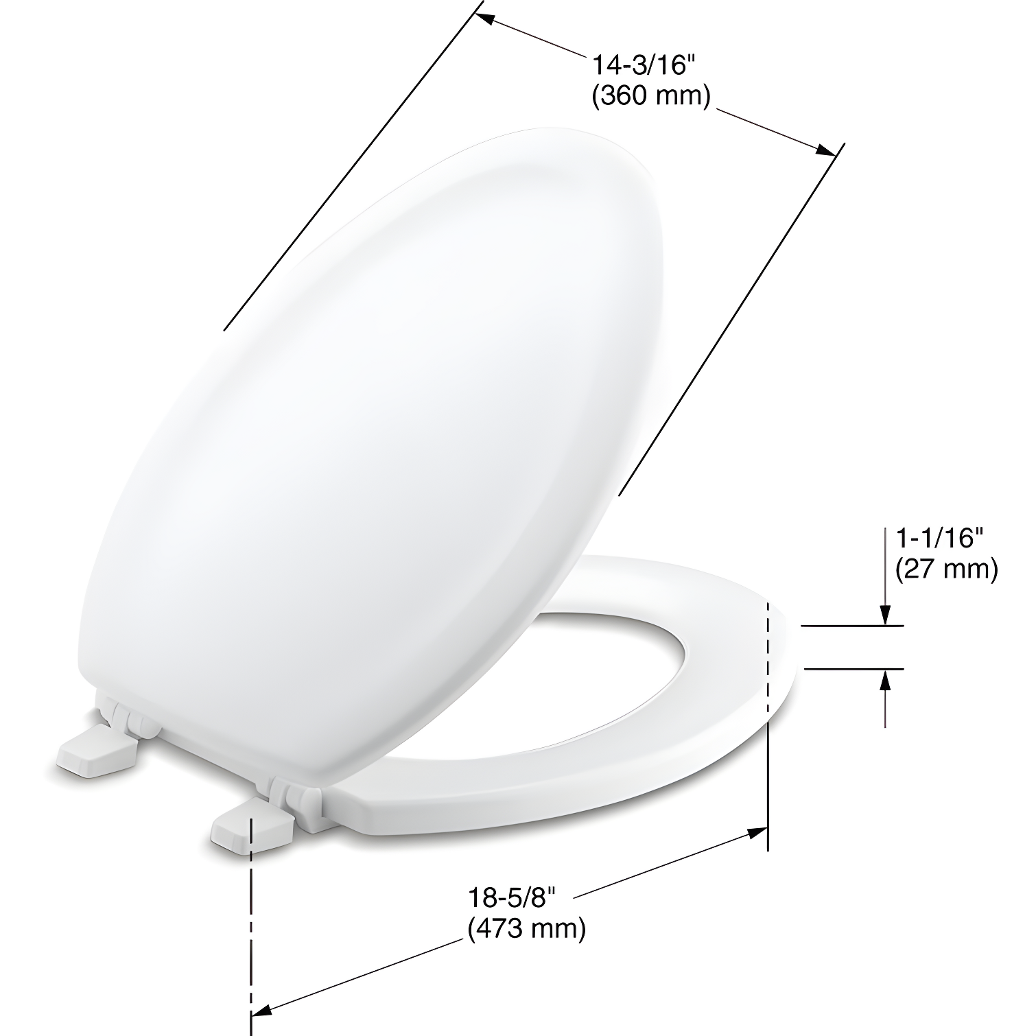 Stonewood Compression-Molded Wood Toilet Seat with Color-Matched Plastic Hinges