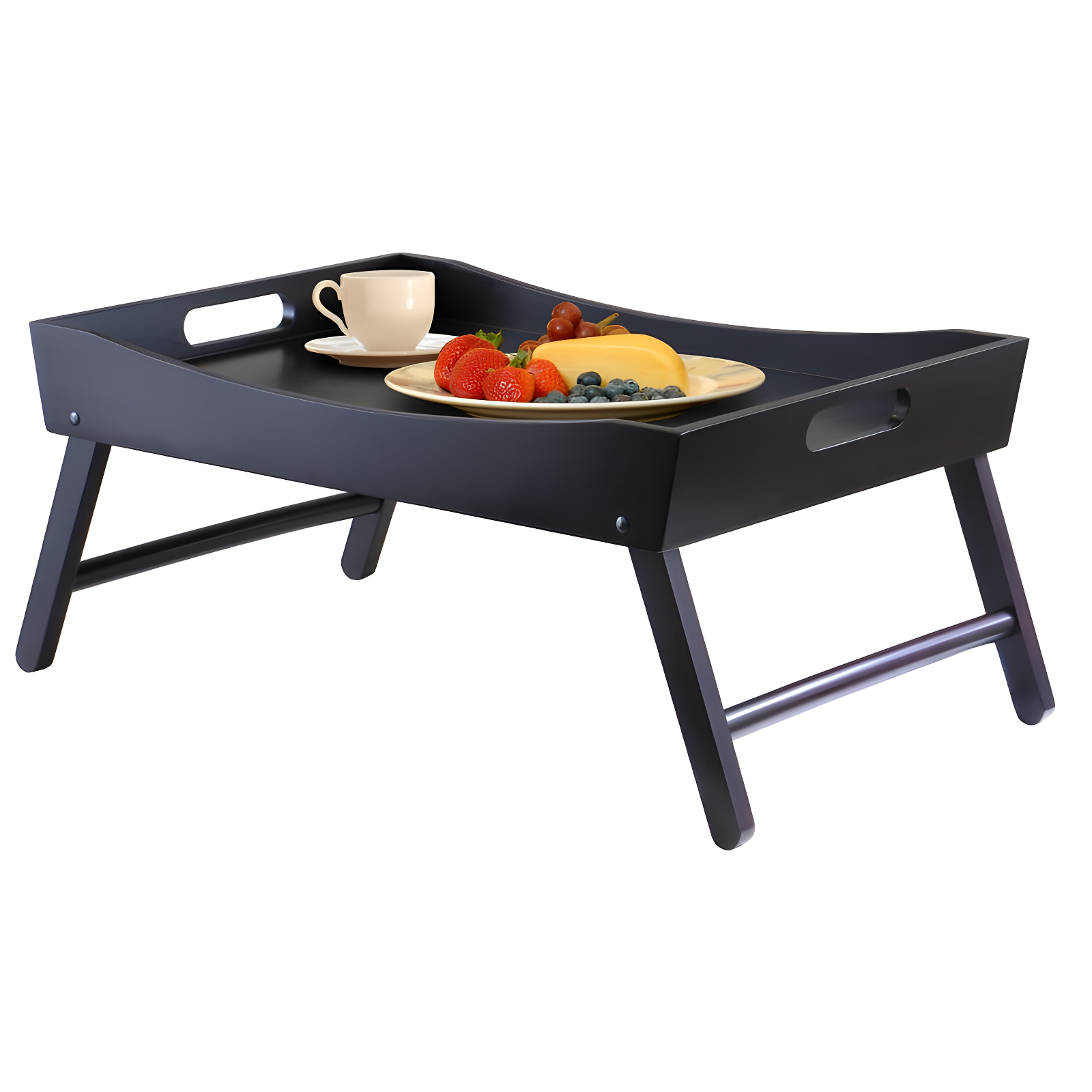 Winsome Benito Breakfast Tray in Espresso Finish: Wood Composite Bed & Serving Tray, Rectangle, 24.41" x 14.96"