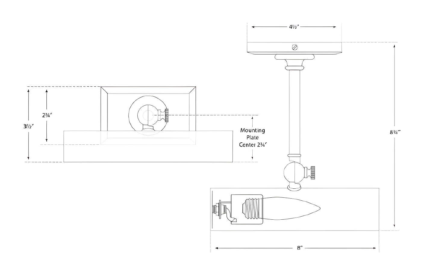 Nickel Adjustable Dimmable Wall Light with Plug, 8-Inch