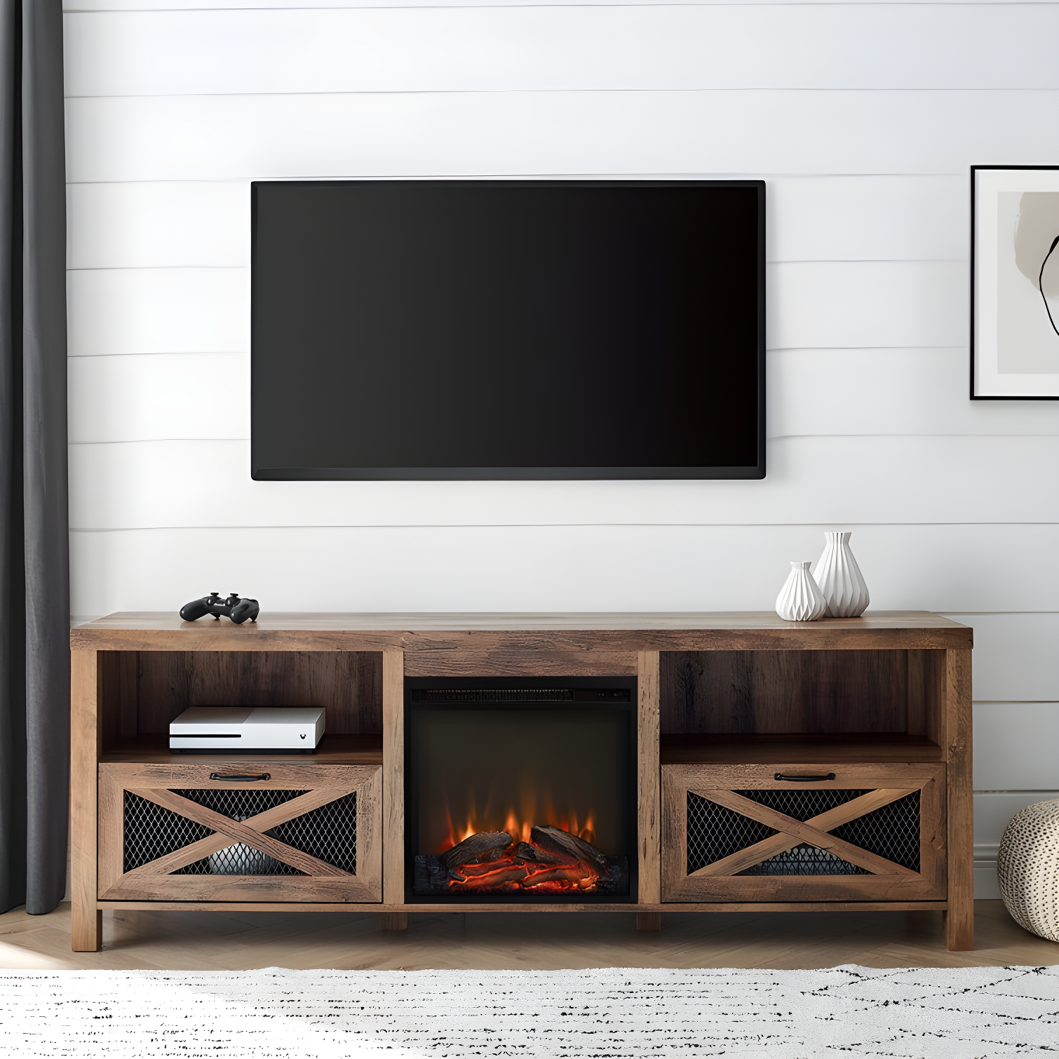 Tansey 70" Media Console with Electric Fireplace