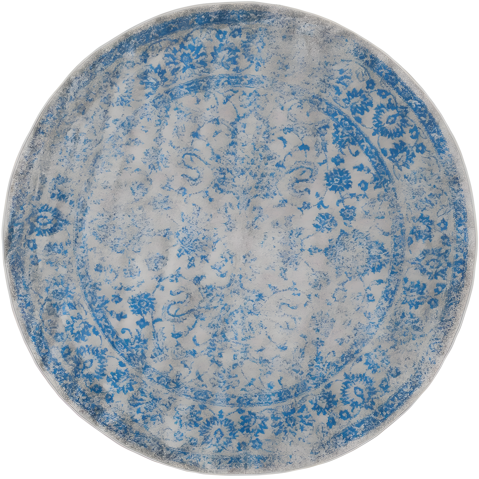 Adirondack ADR109 Machine Made Indoor Area Rug - Grey/Blue - 4' Round - Safavieh