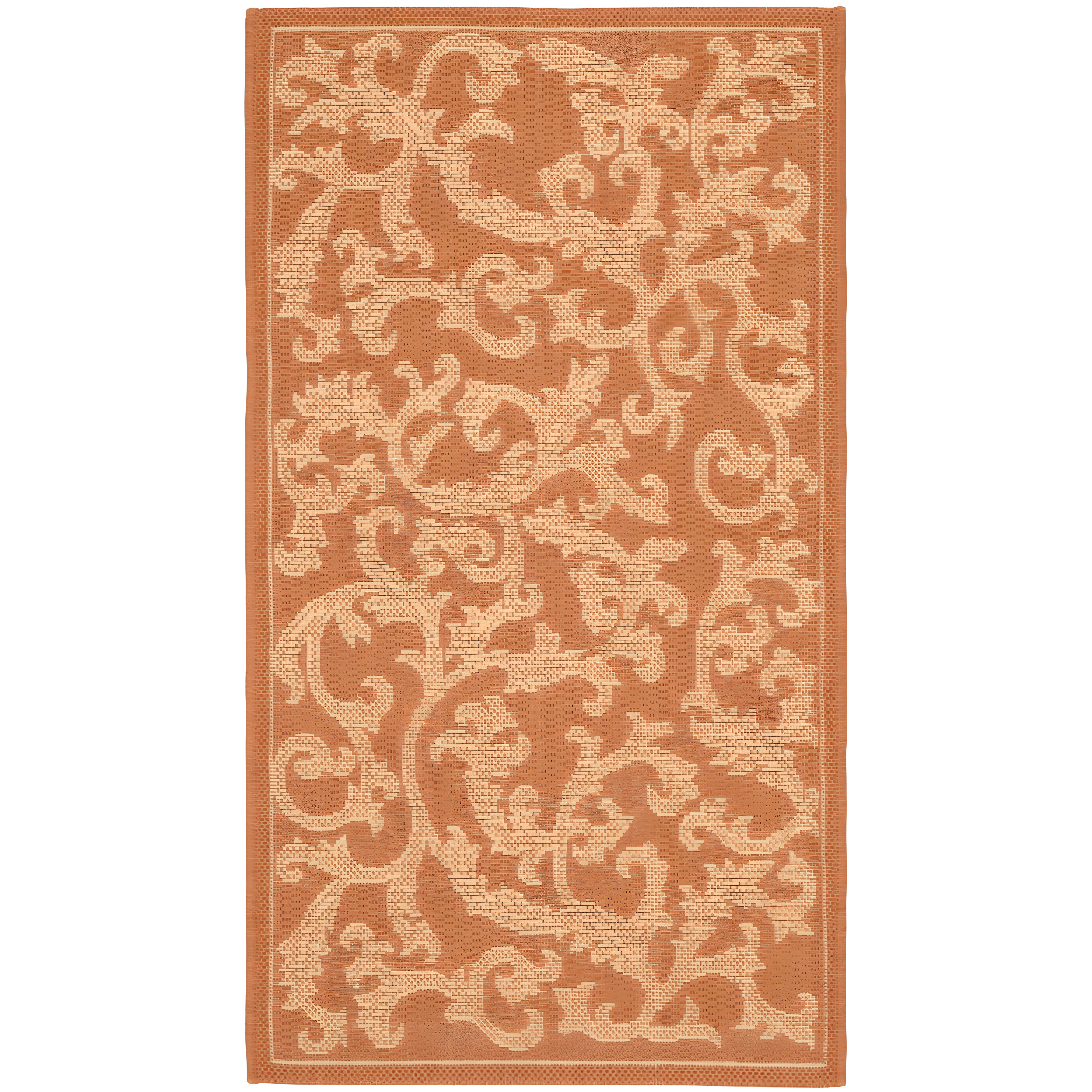 Courtyard CY2653 Power Loomed Indoor and Outdoor Accent Rug - Terracotta/Natural - 2'x3'7" - Safavieh