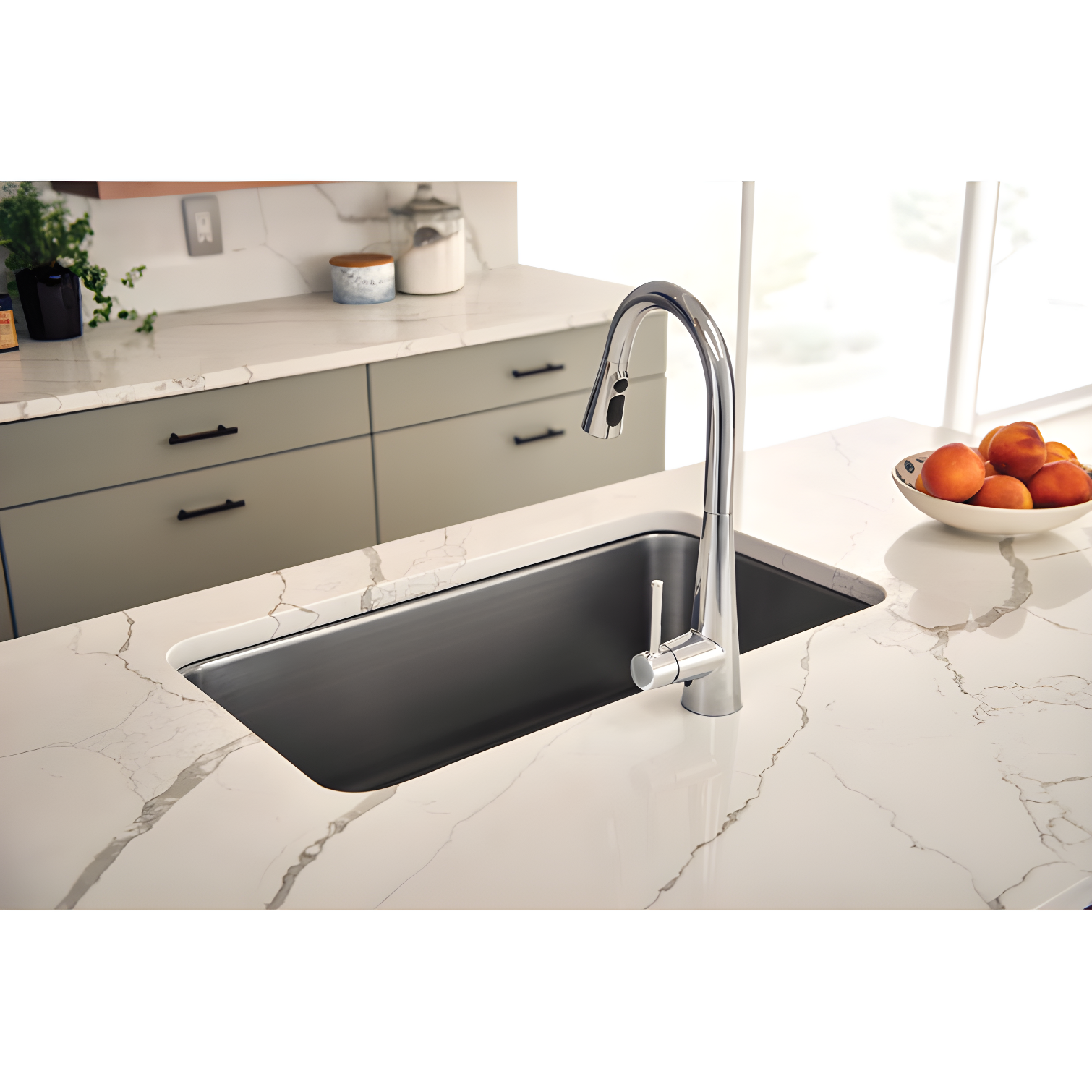 Moen Sleek Pull Down Single Handle Kitchen Faucet with Power Boost Technology and Duralock
