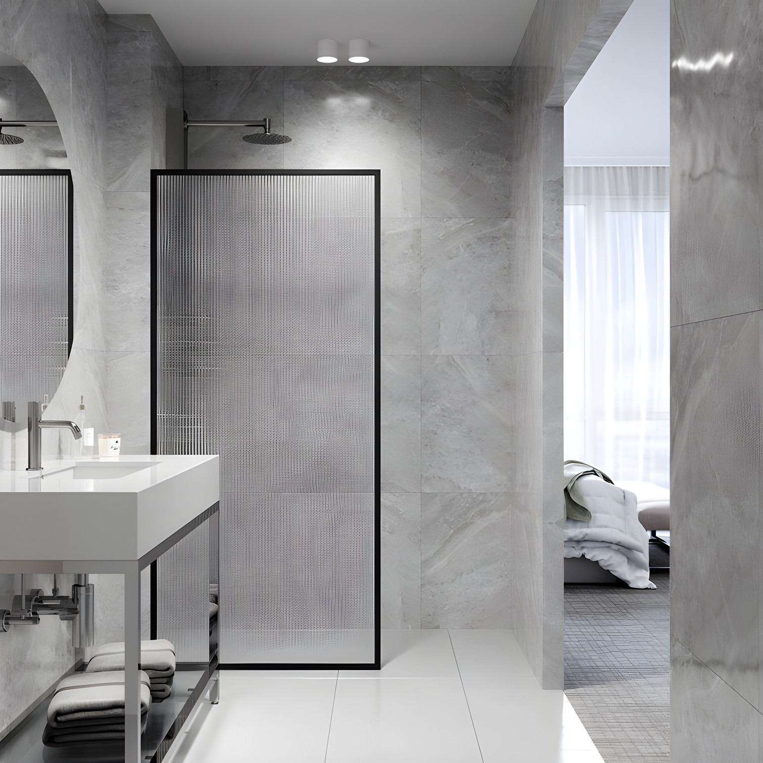Meridian 34" W x 74" H Fixed Framed Shower Screen with 3/8" Glass