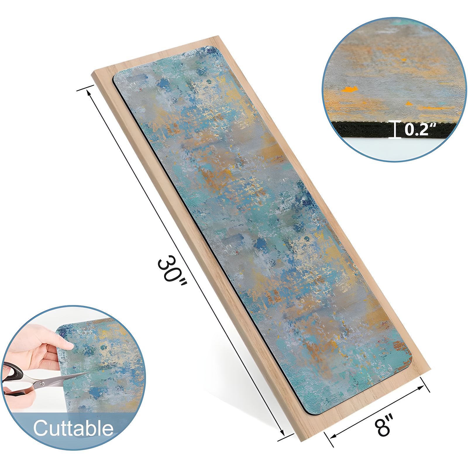 Stair Treads Non Slip for Wooden Steps, 15PCS 8"x30" Rosy Rubber Backing Stair Runner Mats