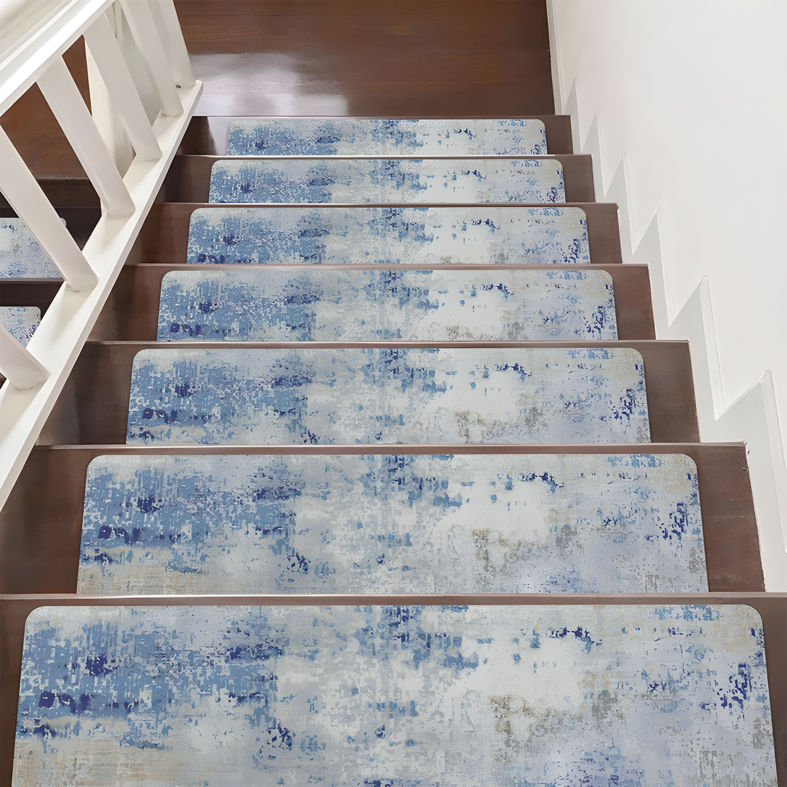 Stair Treads Non Slip for Wooden Steps, 15PCS 8"x30" Rosy Rubber Backing Stair Runner Mats