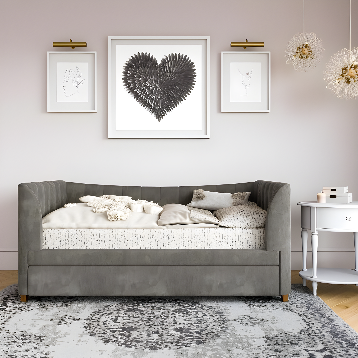 Valentina Twin Upholstered Daybed with Trundle